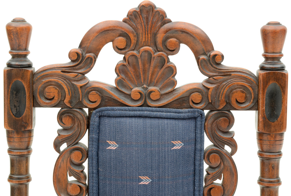 Carved Walnut High-Back Victorian Chair