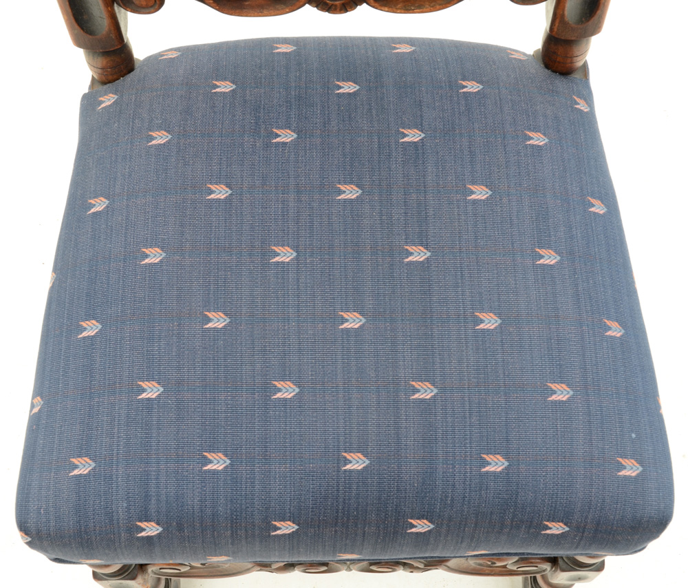 Carved Walnut High-Back Victorian Chair