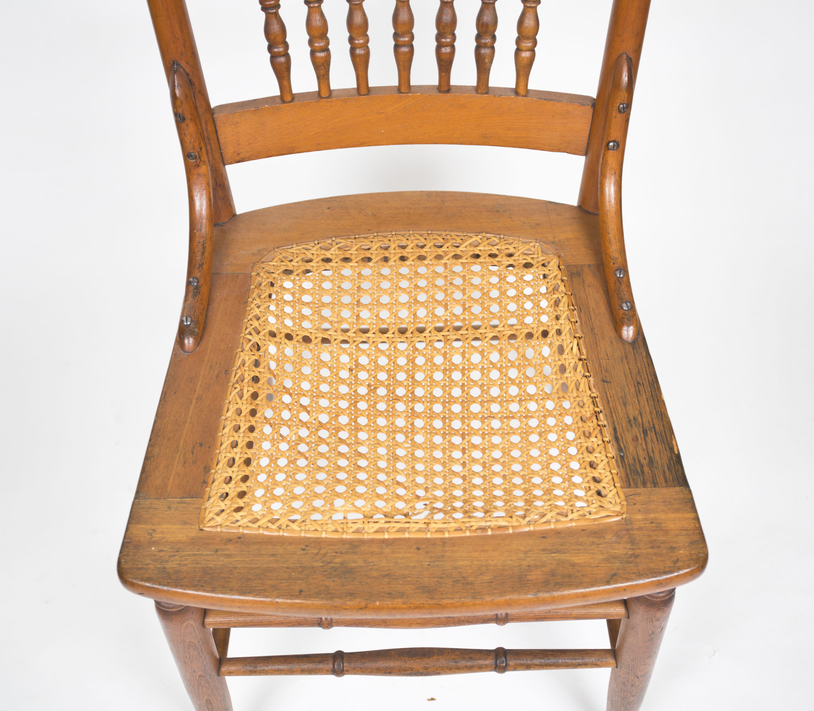 Pair of Cherry Chairs With Caned Seats