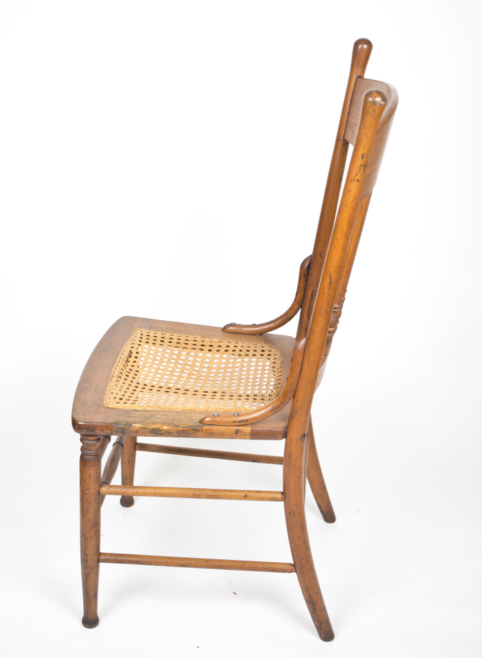 Pair of Cherry Chairs With Caned Seats