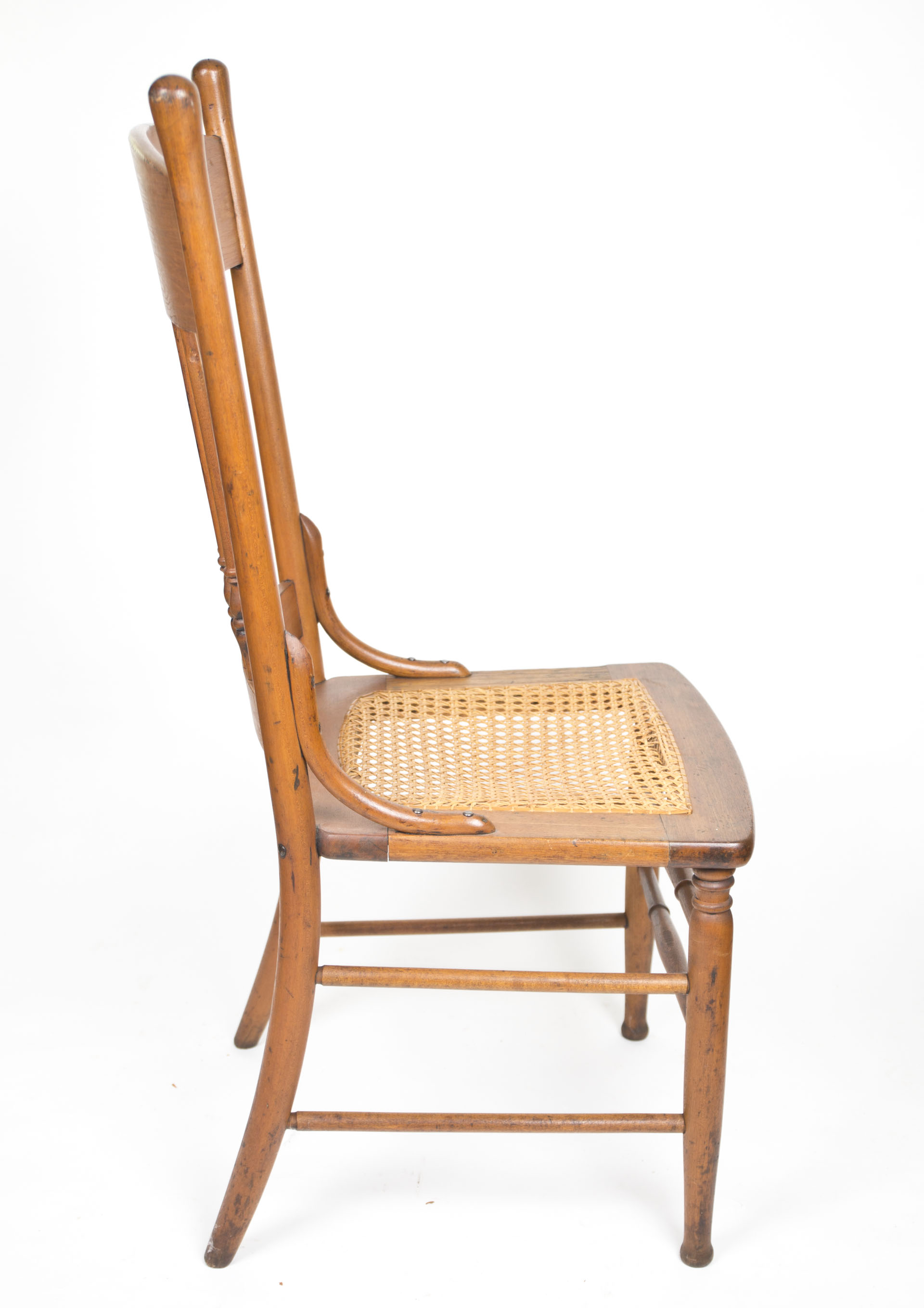 Pair of Cherry Chairs With Caned Seats