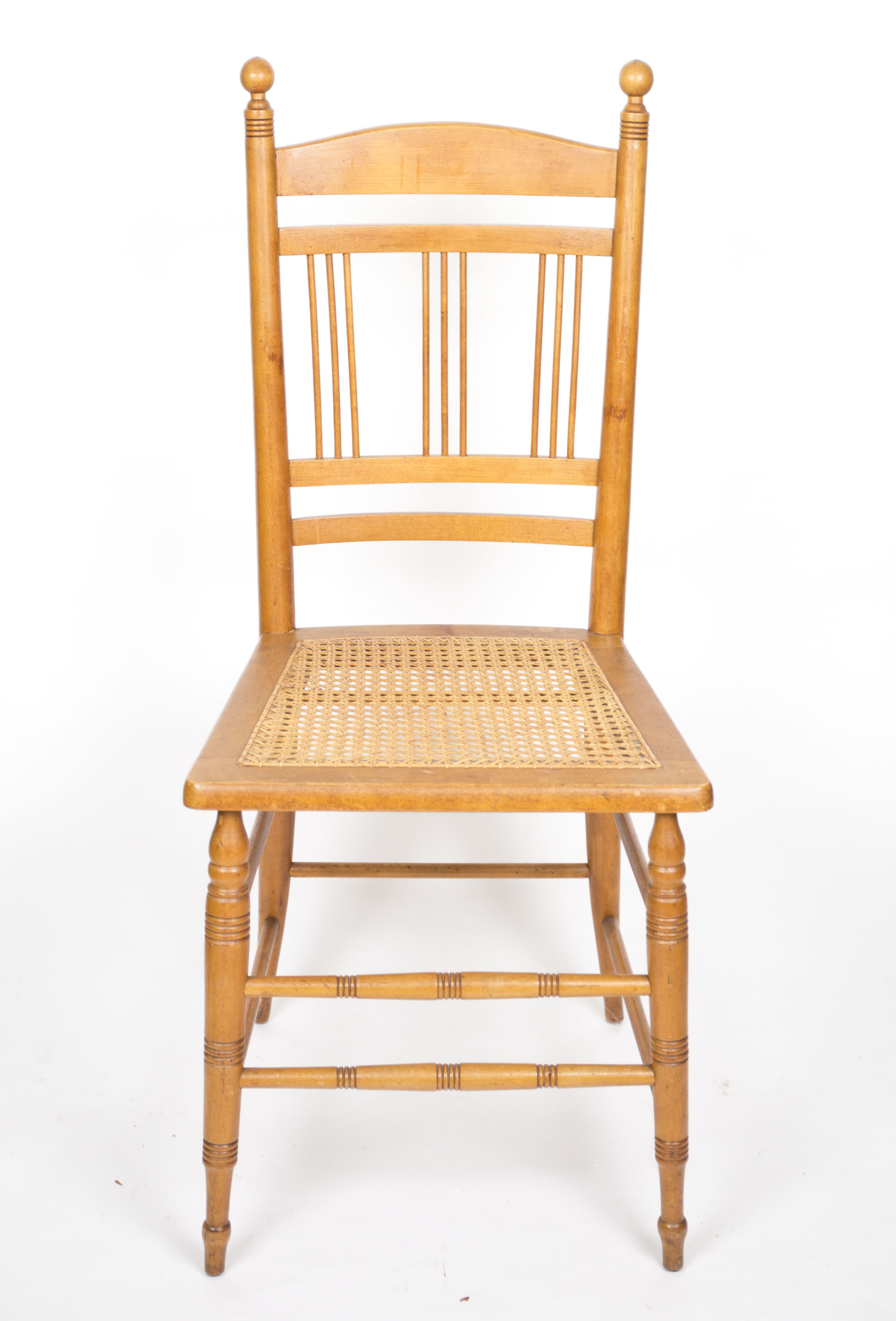 Pair of Cherry Chairs With Caned Seats