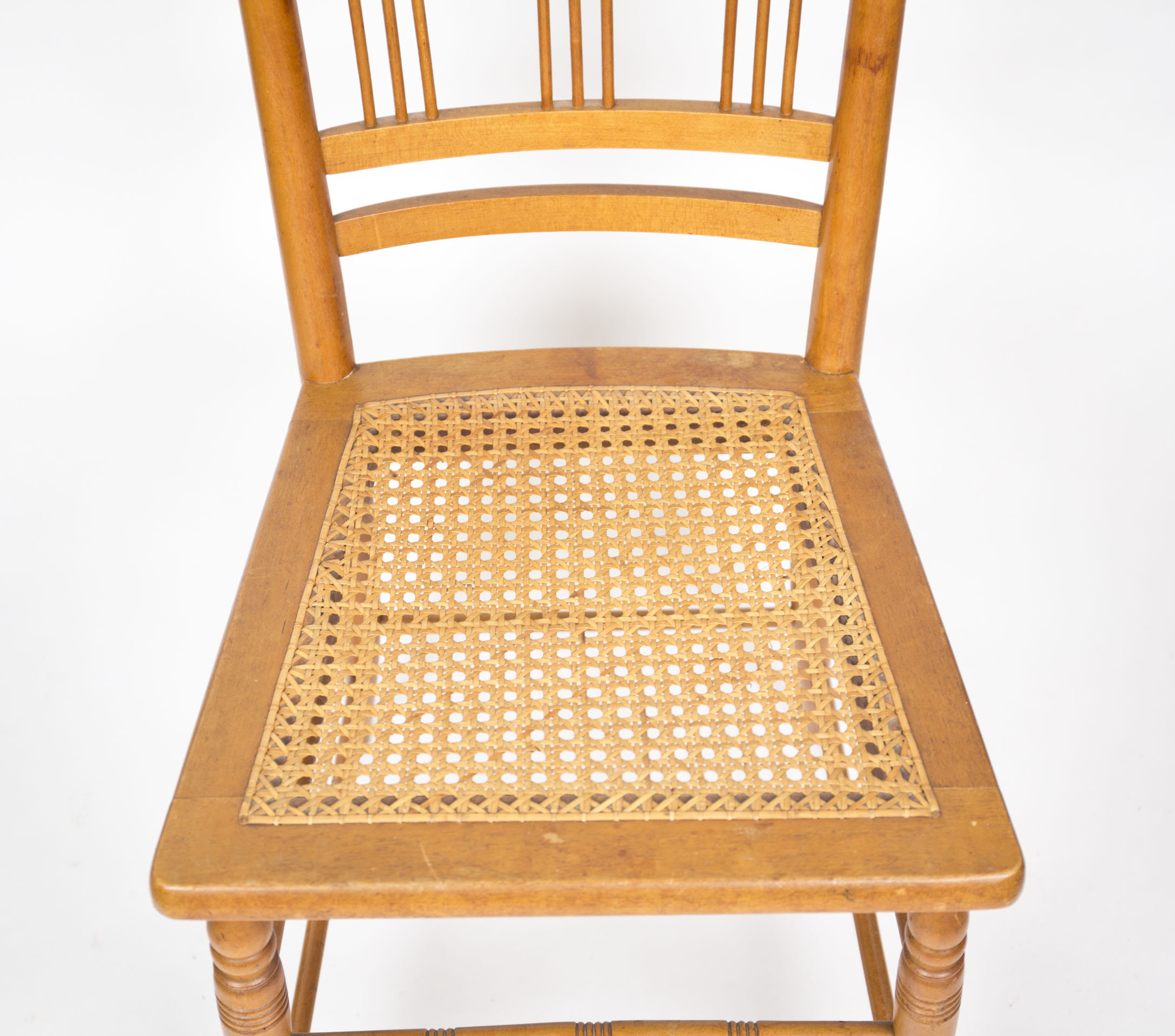 Pair of Cherry Chairs With Caned Seats