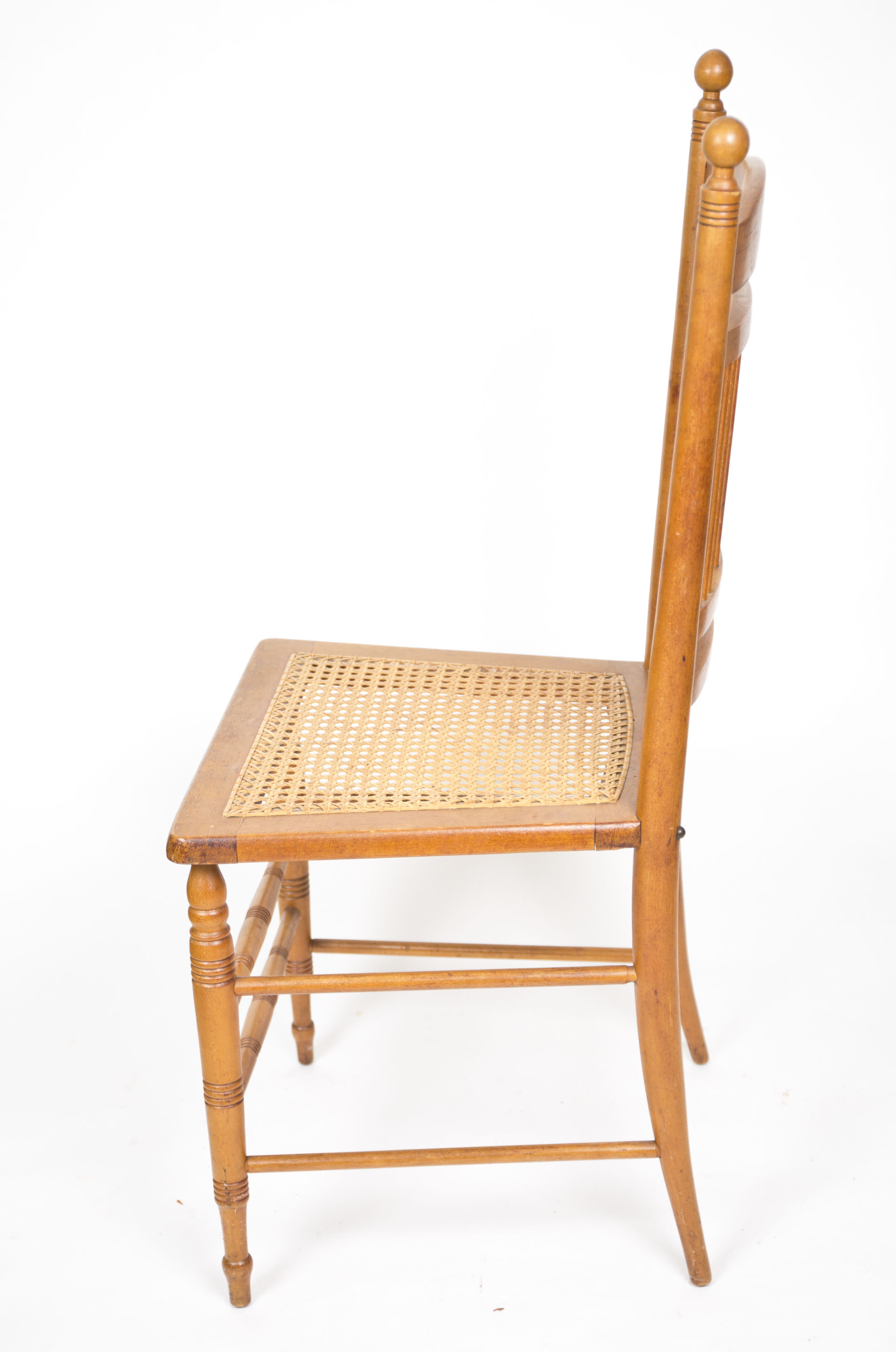 Pair of Cherry Chairs With Caned Seats