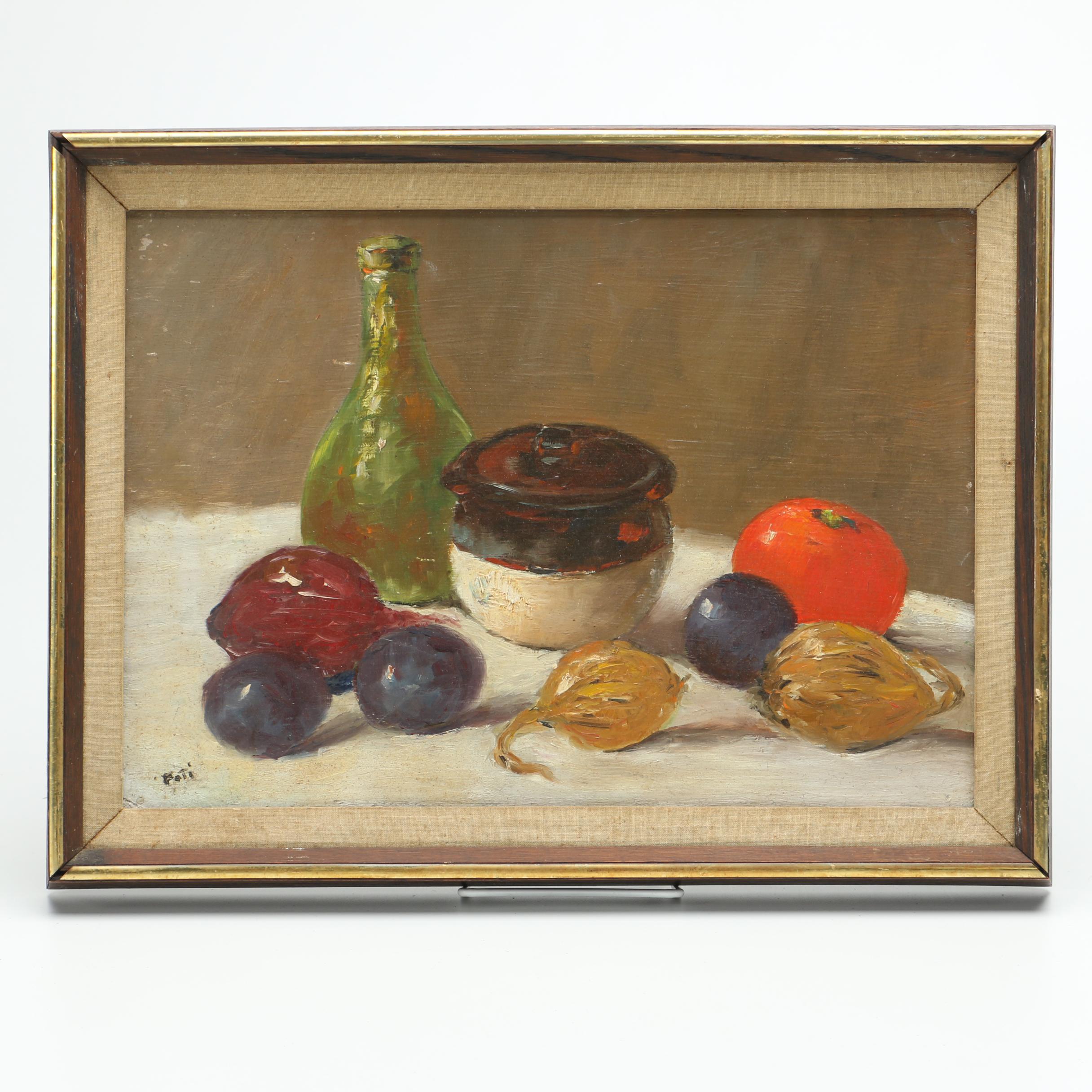 John Poti Oil on Masonite of Still Life