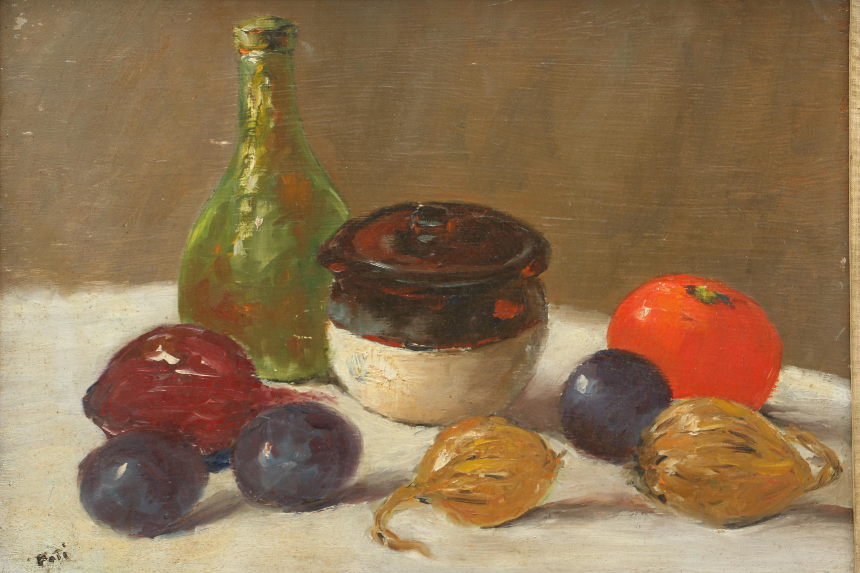 John Poti Oil on Masonite of Still Life