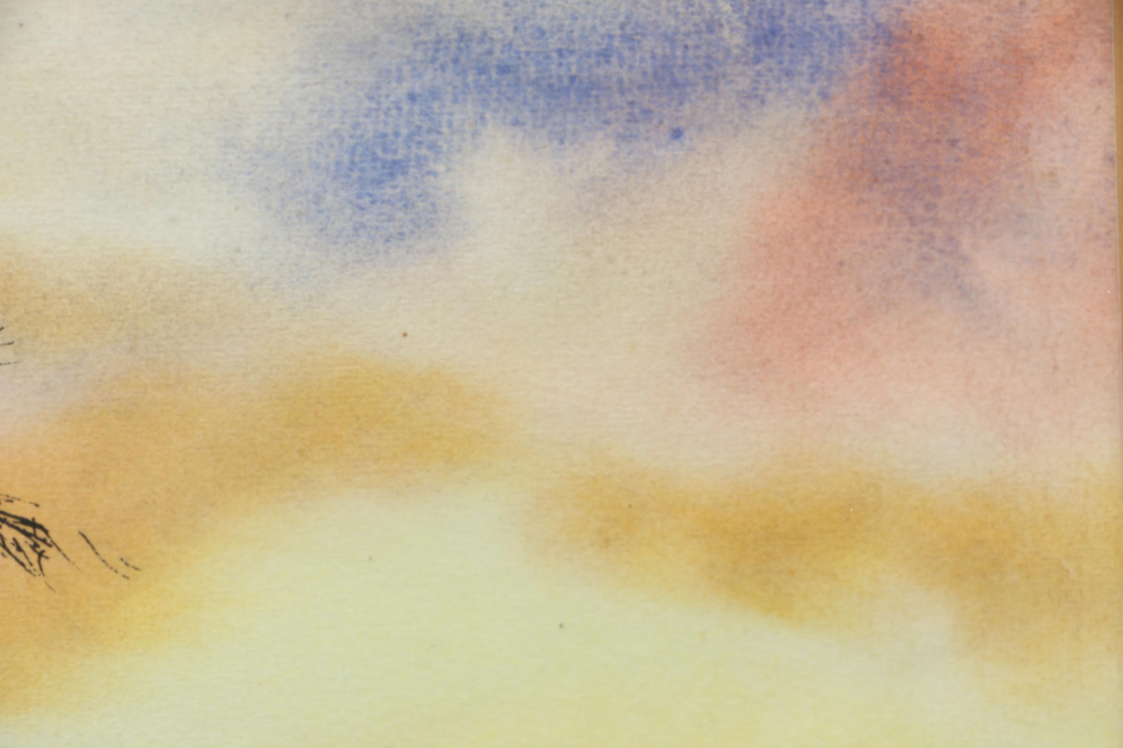 1983 Pen and Watercolor of a Costa Rican Shore Signed "Otto"