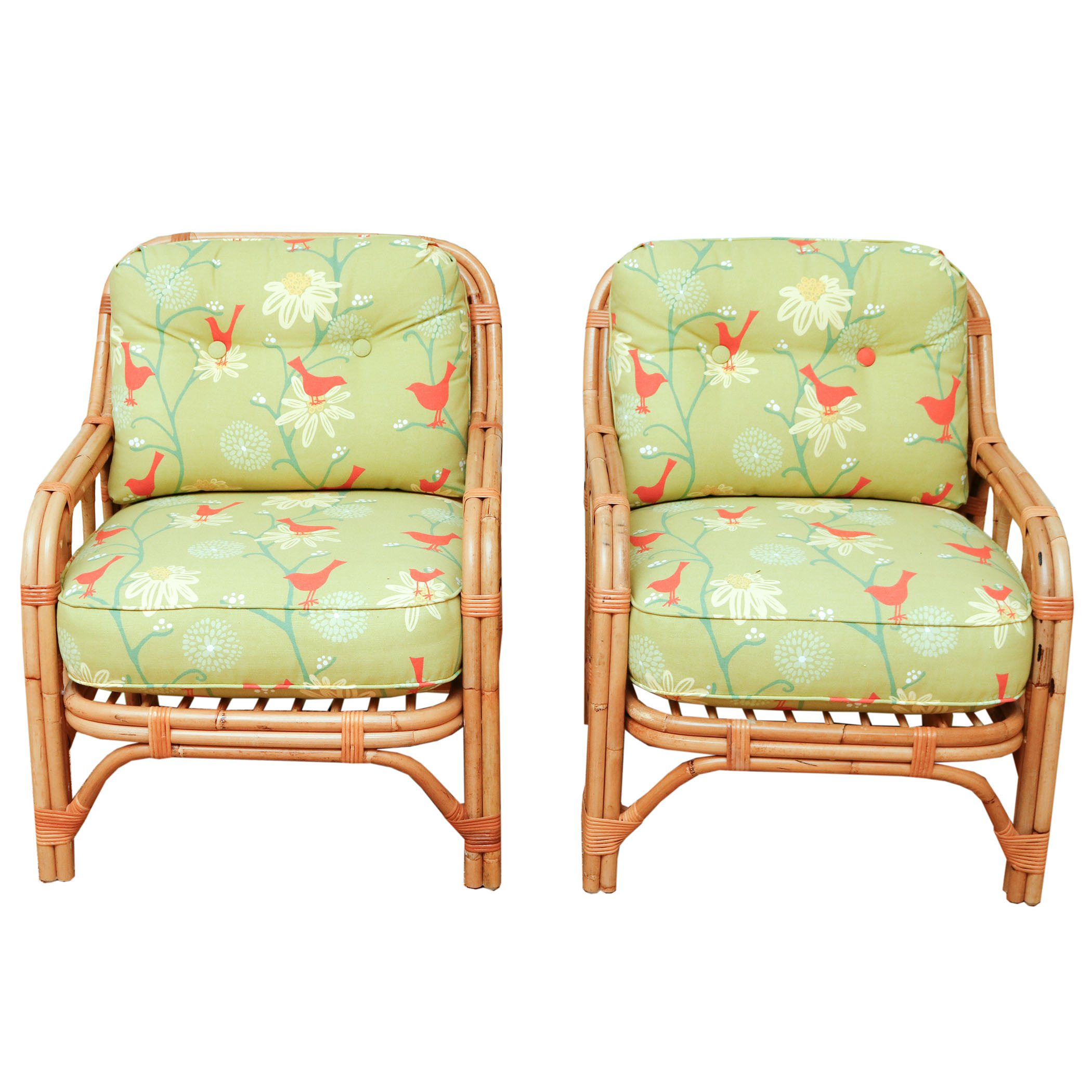 Rattan Chairs With Upholstered Cushions