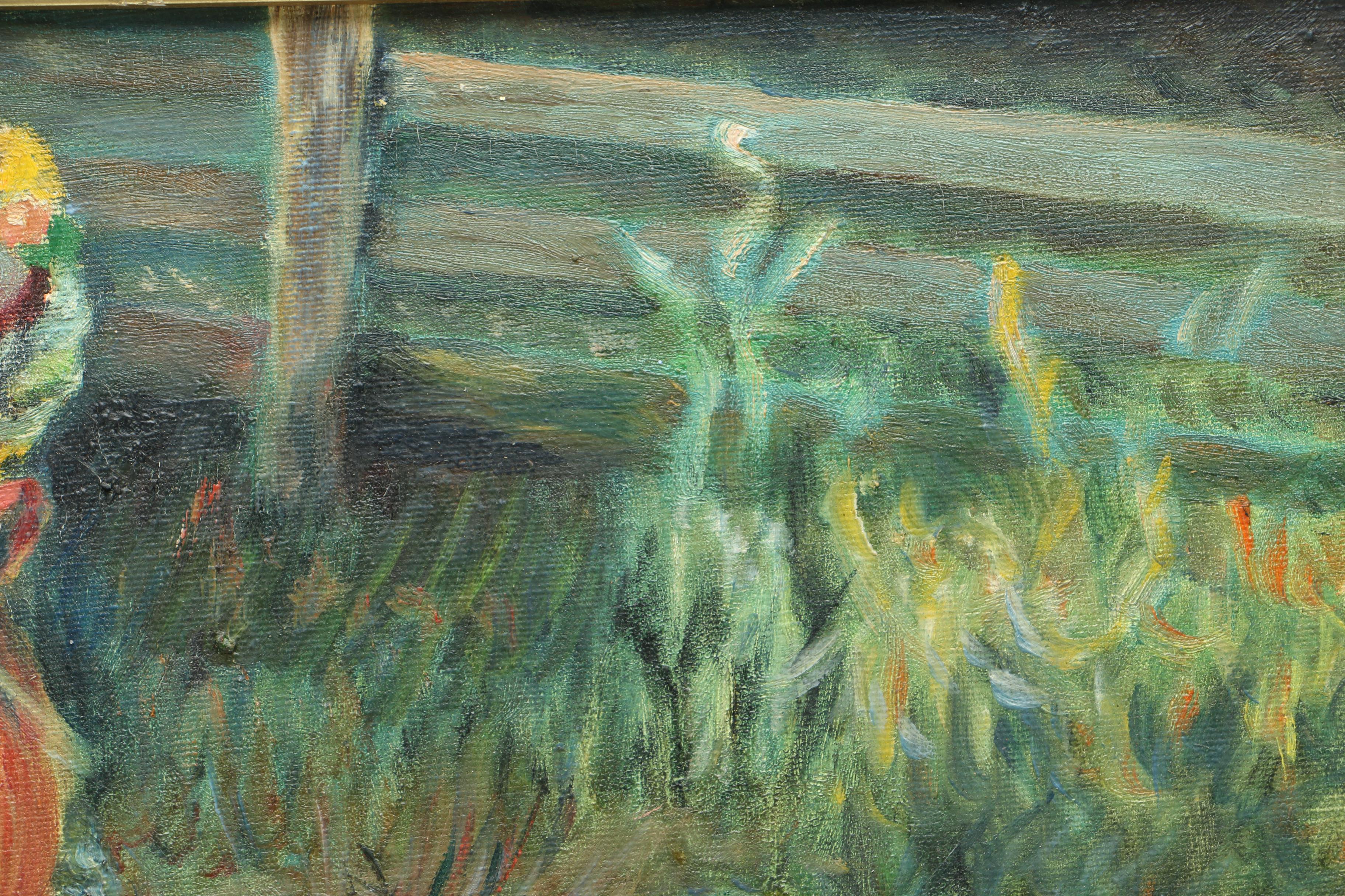 Bosworth Oil Painting on Canvas of a Young Girl With a Painted Face