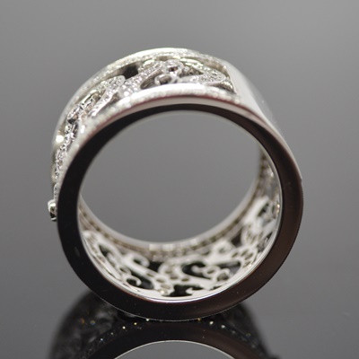 Chad Allison 18K White Gold Diamond Filigree Ring