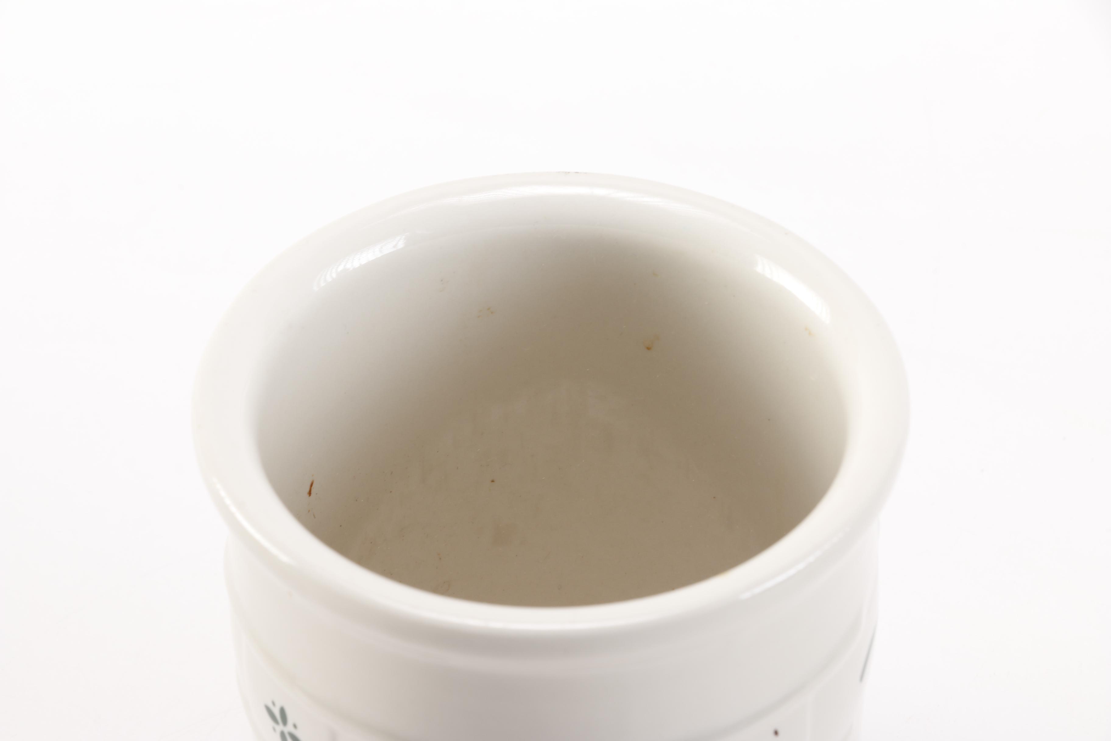 1990 Longaberger Berry Basket and Ceramic Crock