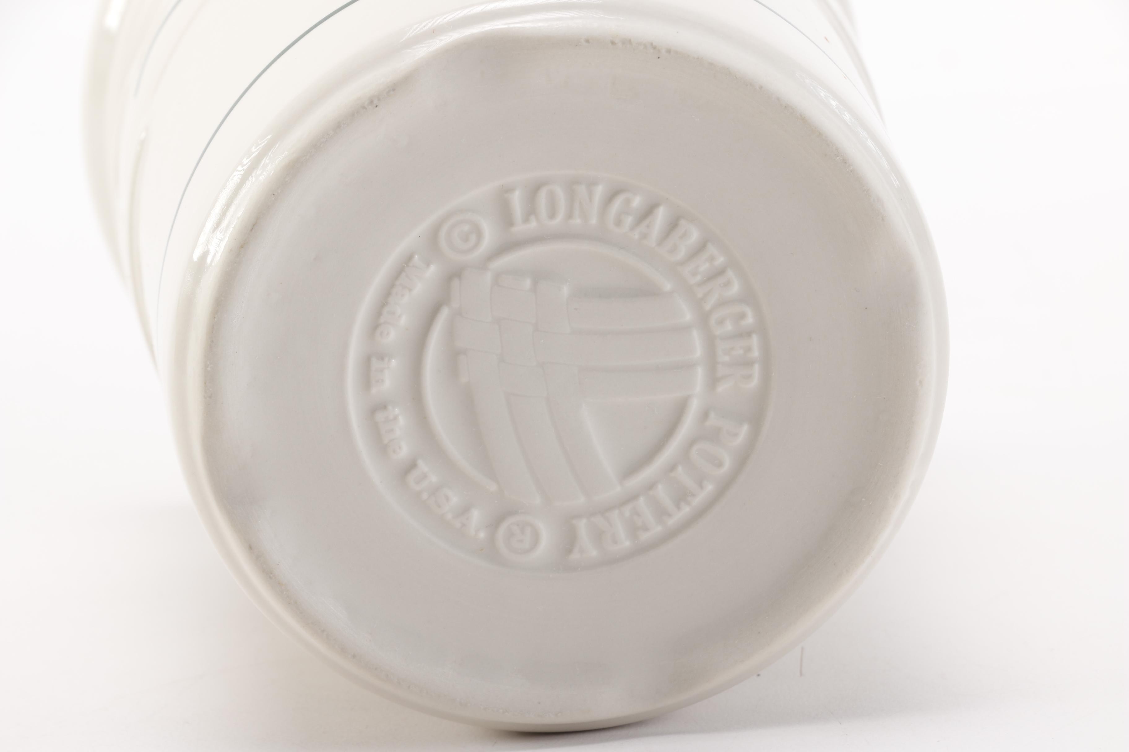 1990 Longaberger Berry Basket and Ceramic Crock