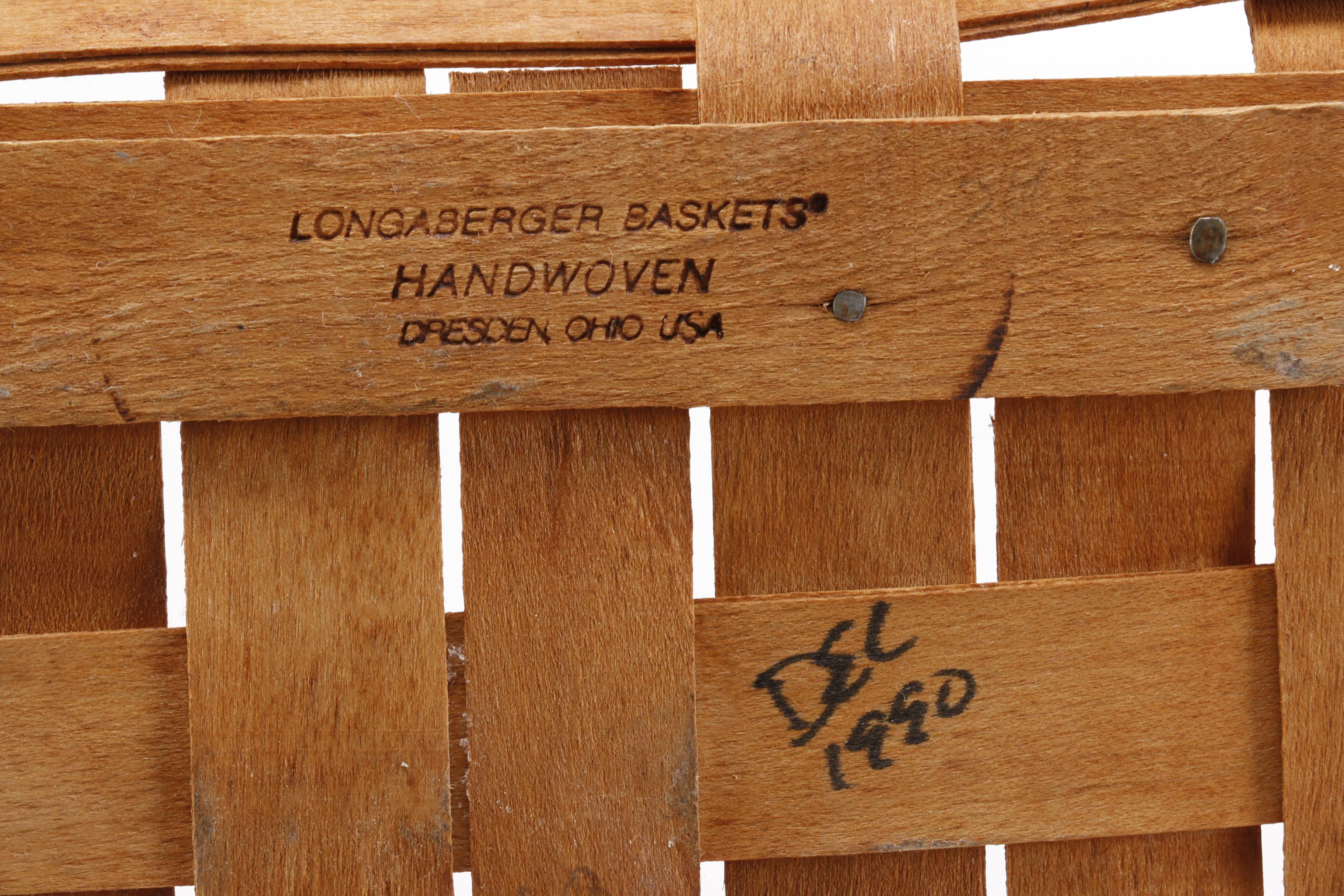 1990 Longaberger Berry Basket and Ceramic Crock