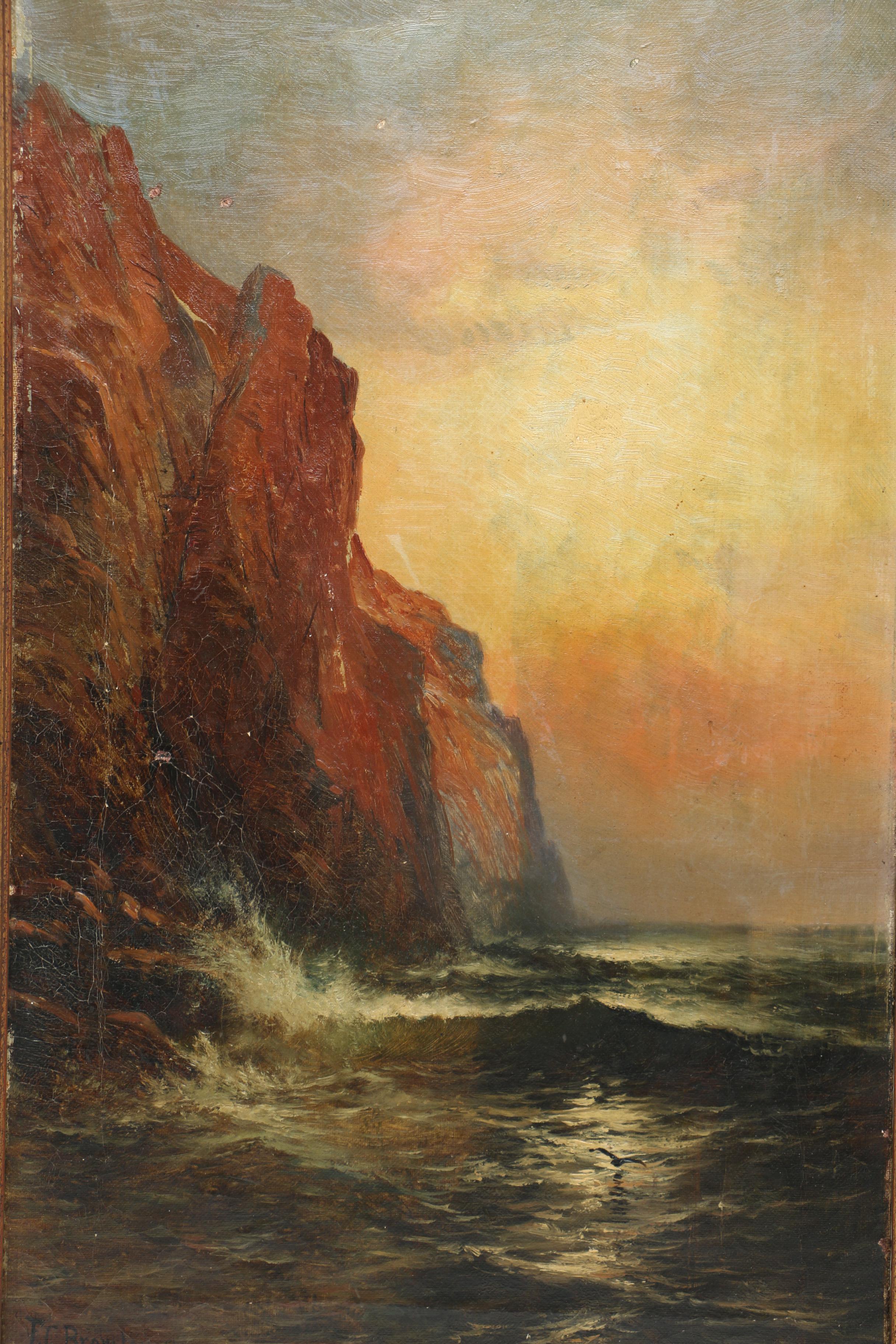 1887 Frank Clark Bromley Oil Painting "Seascape"