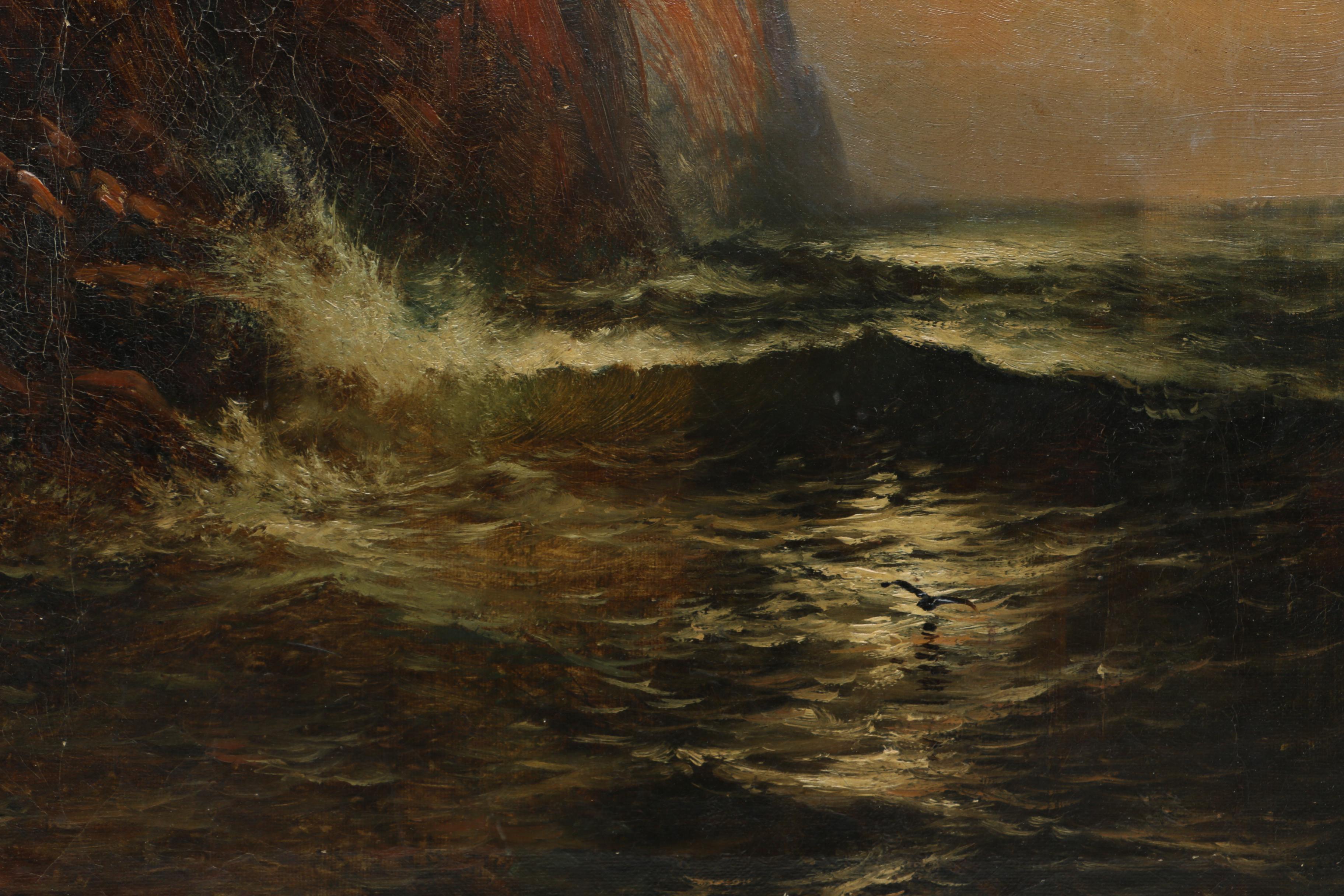 1887 Frank Clark Bromley Oil Painting "Seascape"