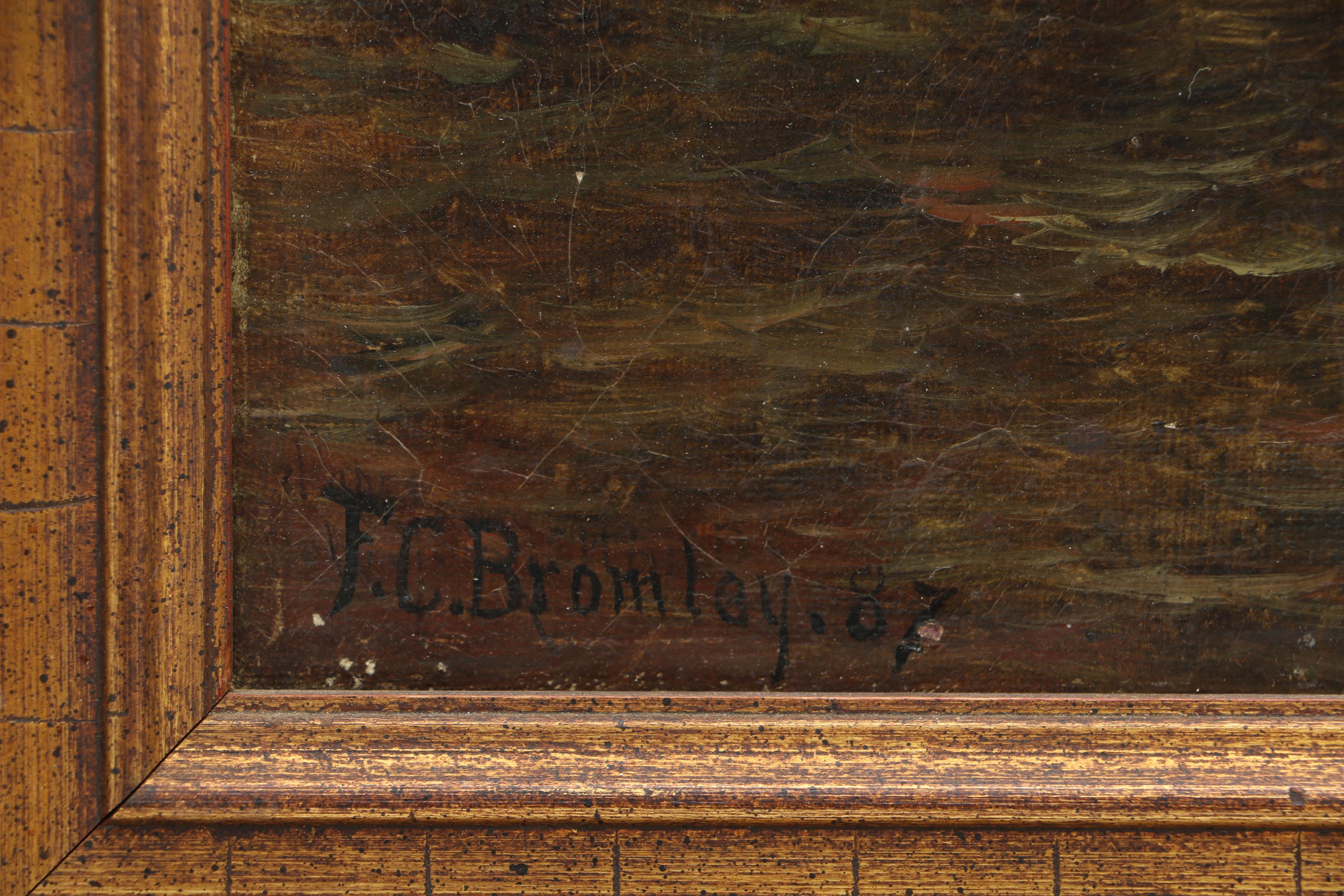 1887 Frank Clark Bromley Oil Painting "Seascape"