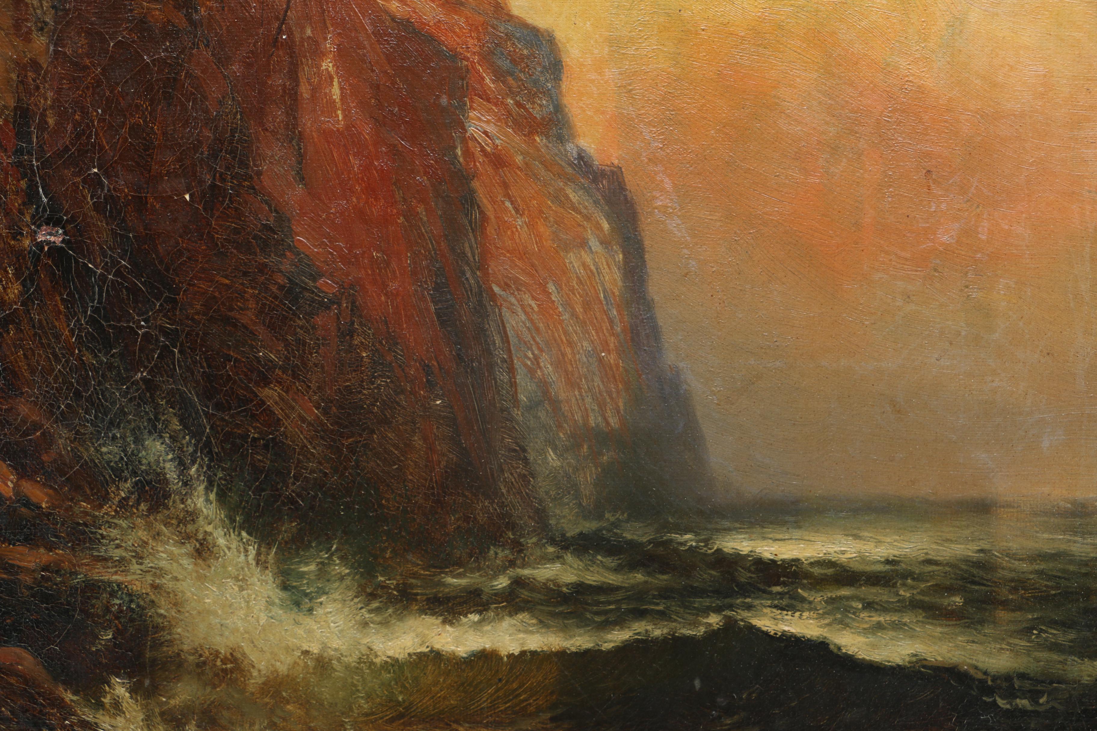 1887 Frank Clark Bromley Oil Painting "Seascape"