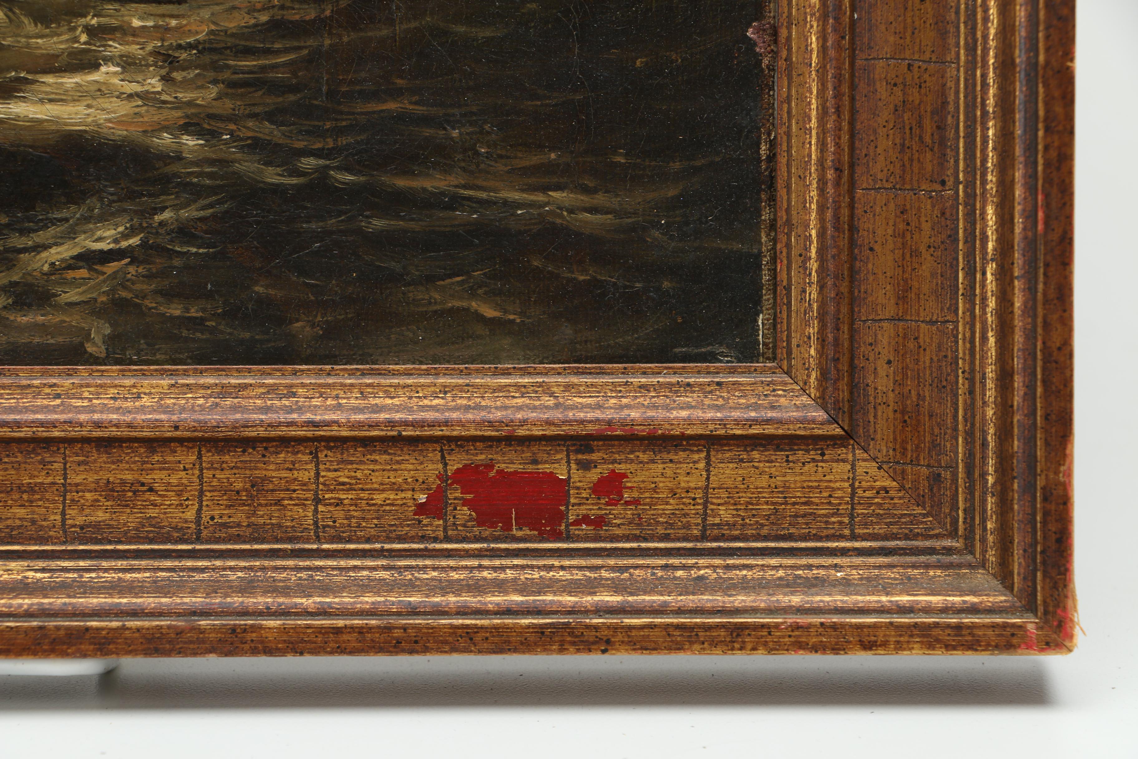 1887 Frank Clark Bromley Oil Painting "Seascape"