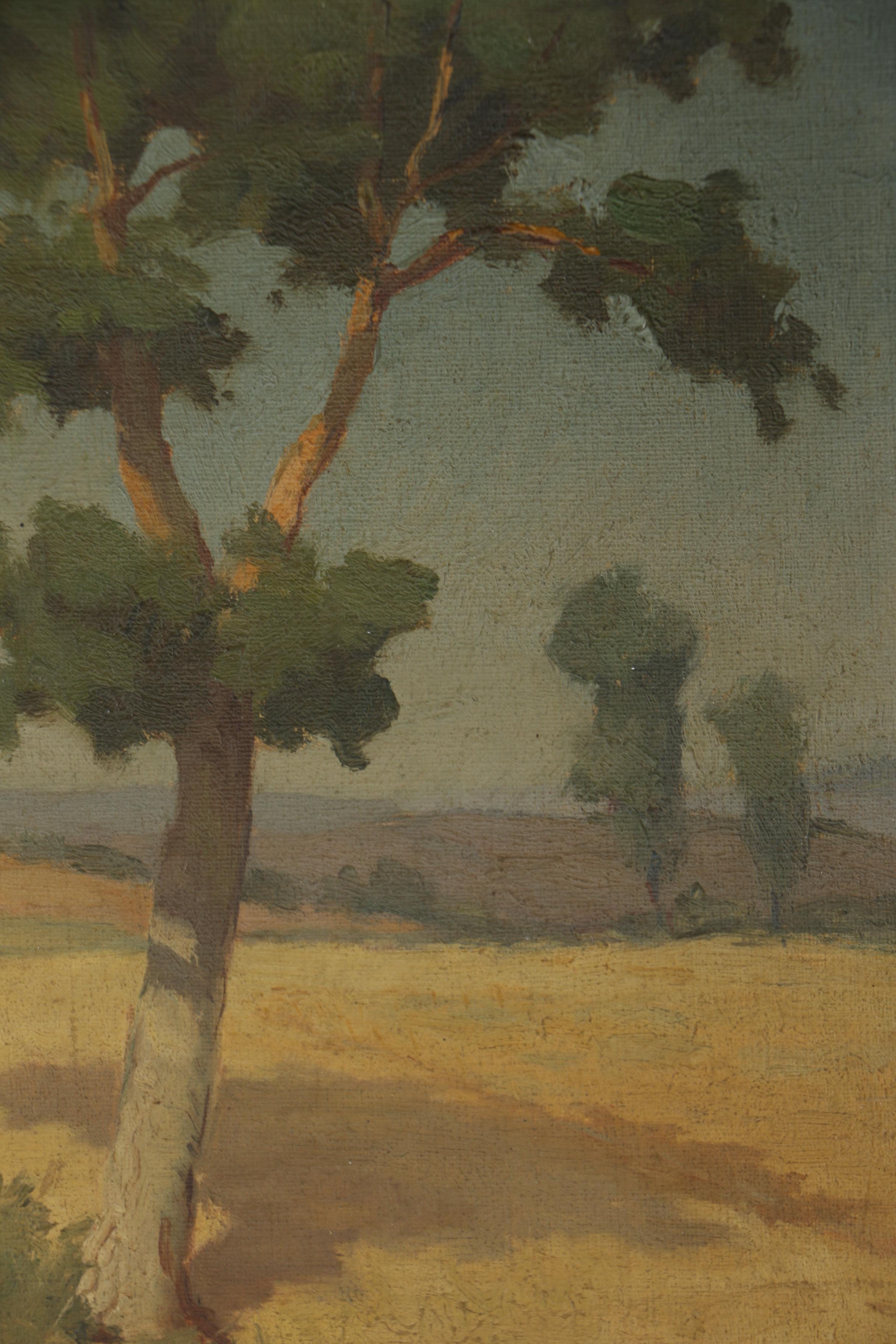 1946 Original Signed Oil on Canvas of Italian Countryside