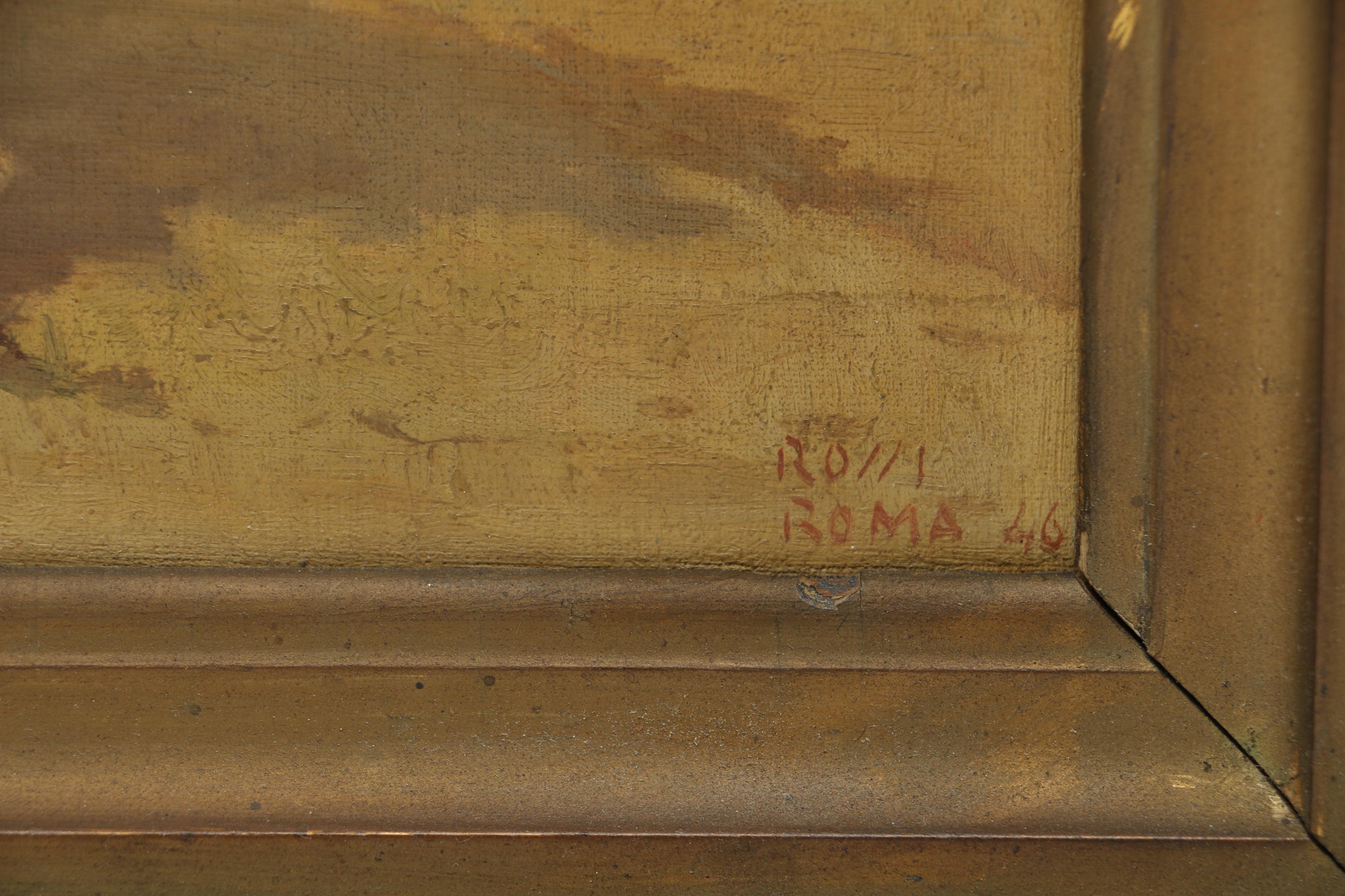 1946 Original Signed Oil on Canvas of Italian Countryside