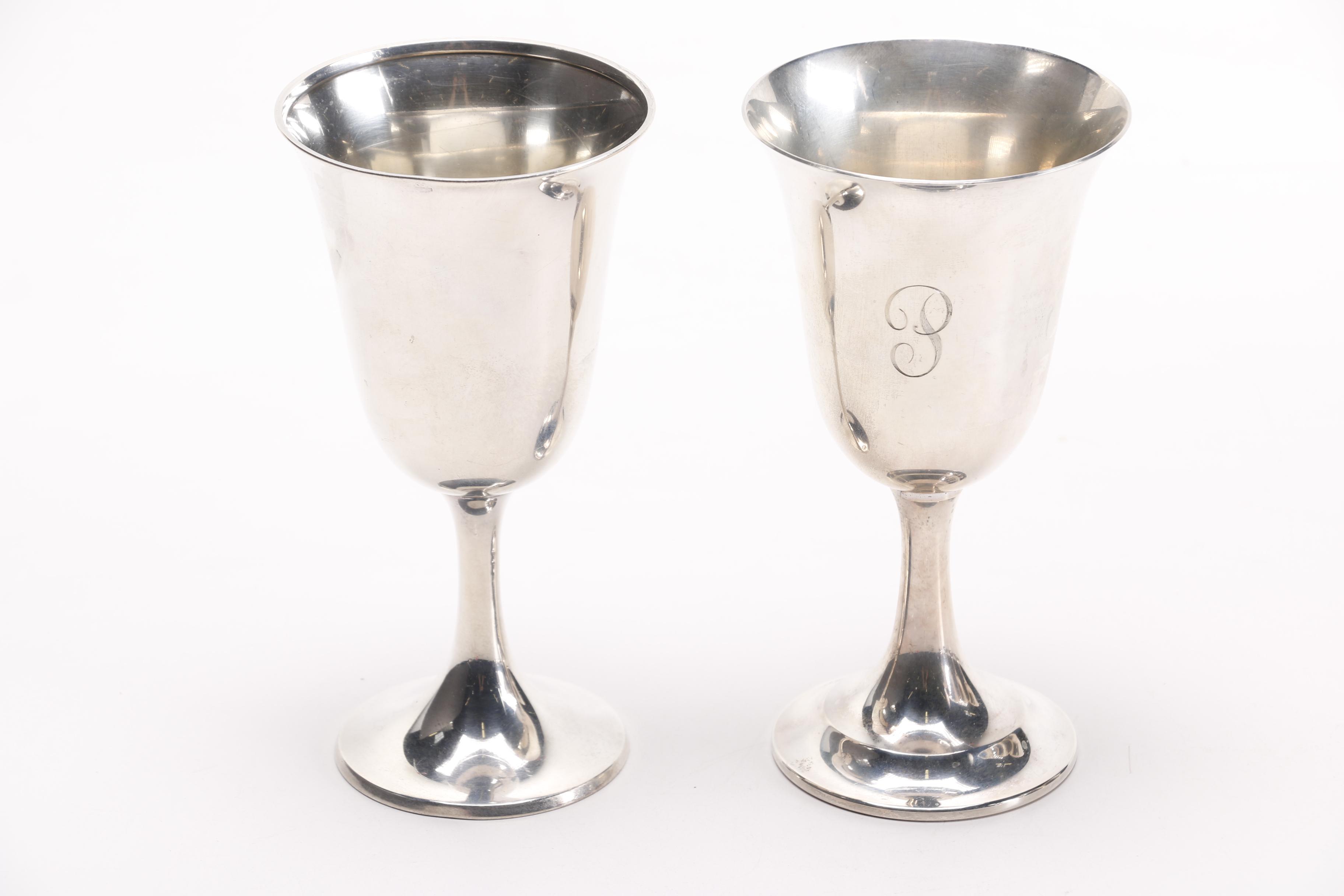 International Silver Co. and Manchester Silver Co. Sterling Goblets