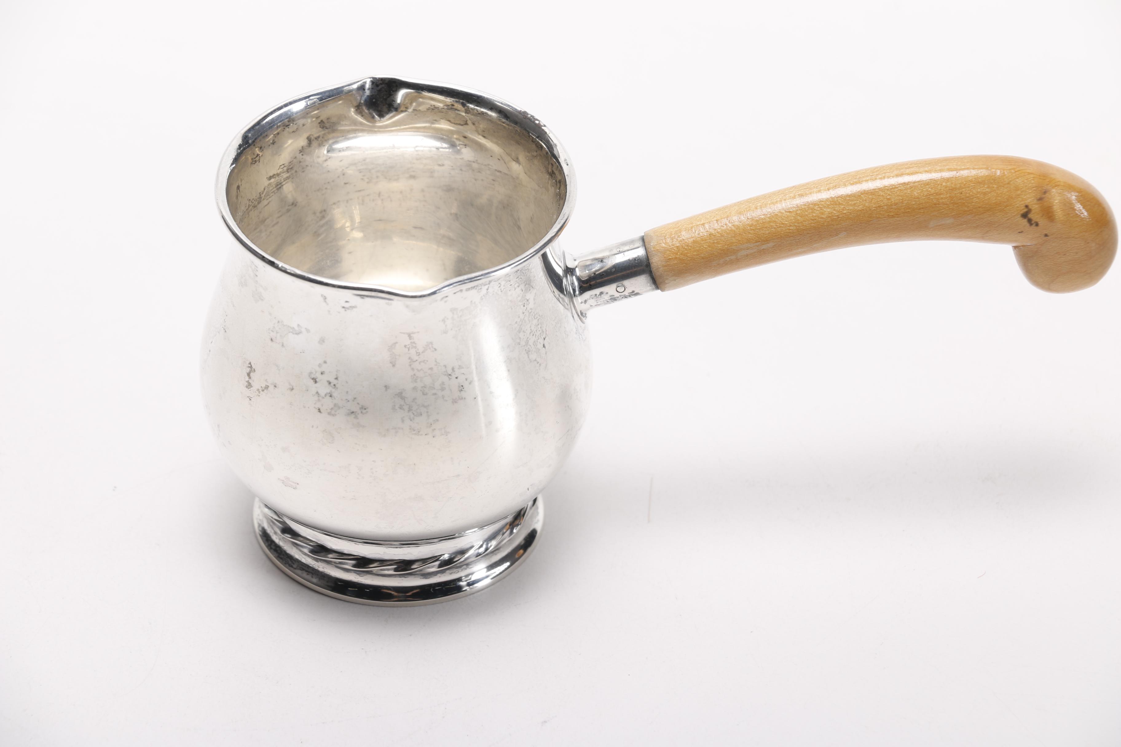 Towle Sterling Silver Sauce Cup With Wooden Handle