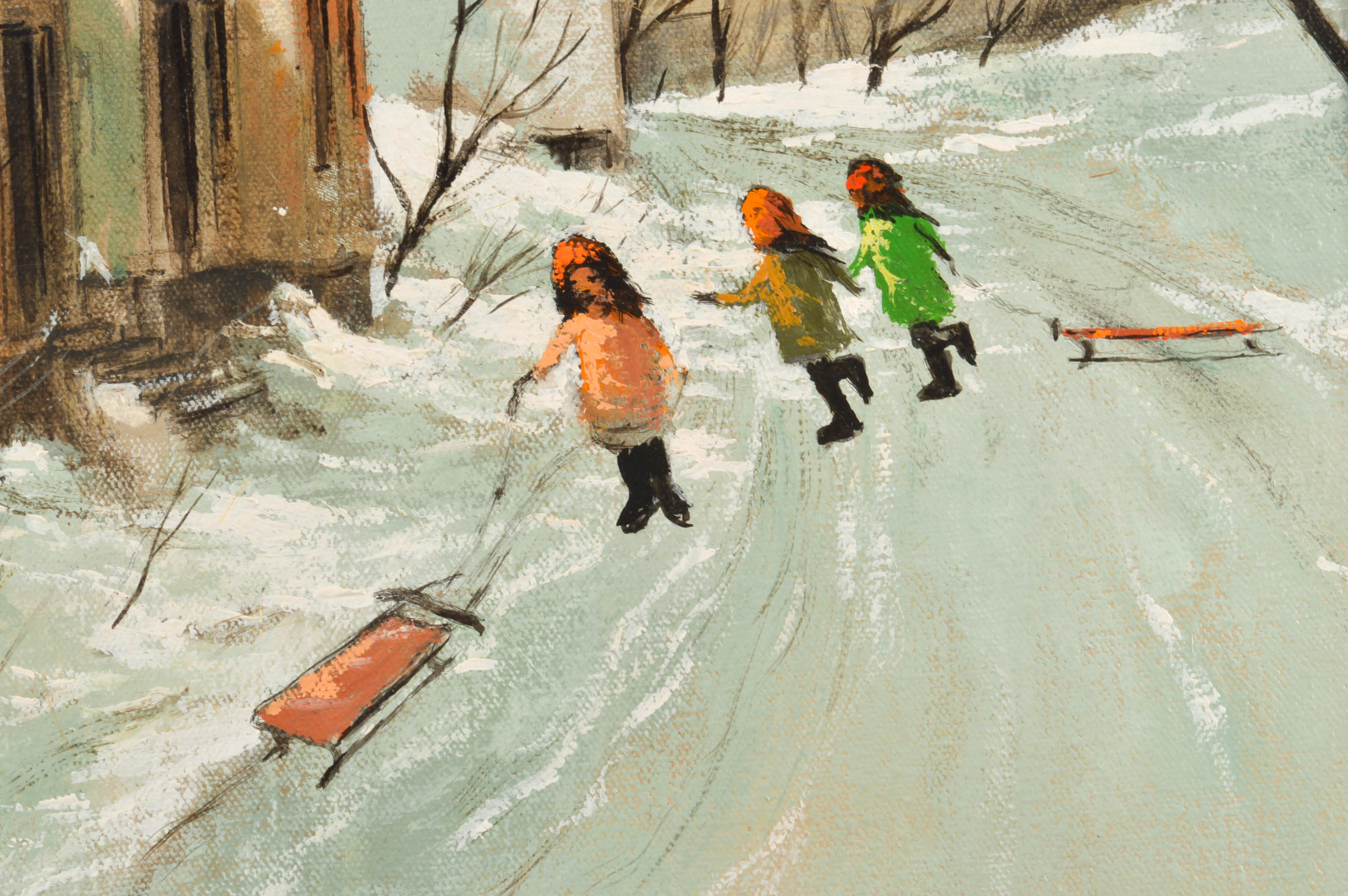 Robert Fabe Original Acrylic Painting on Canvas "Winter Light"