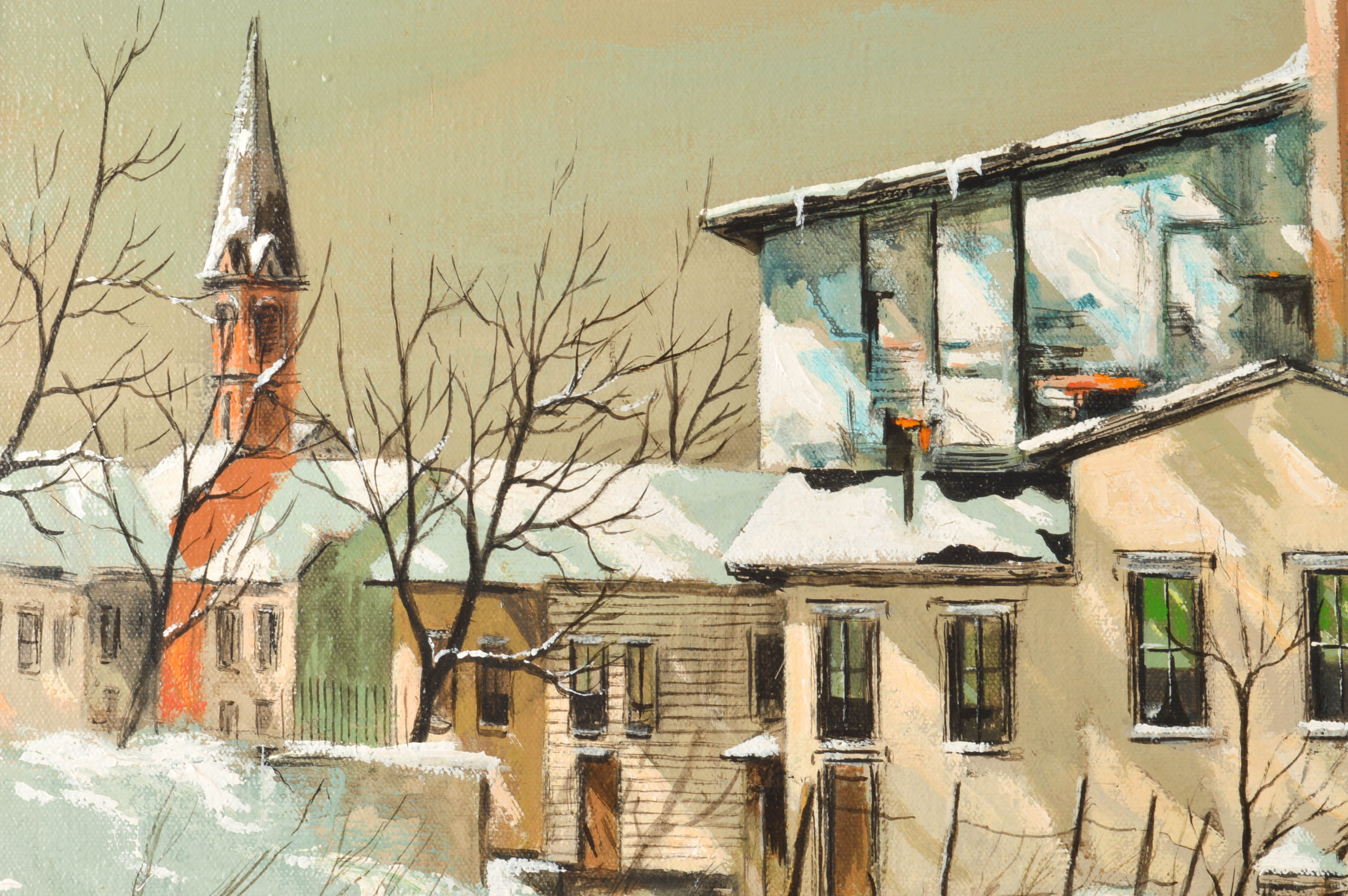 Robert Fabe Original Acrylic Painting on Canvas "Winter Light"