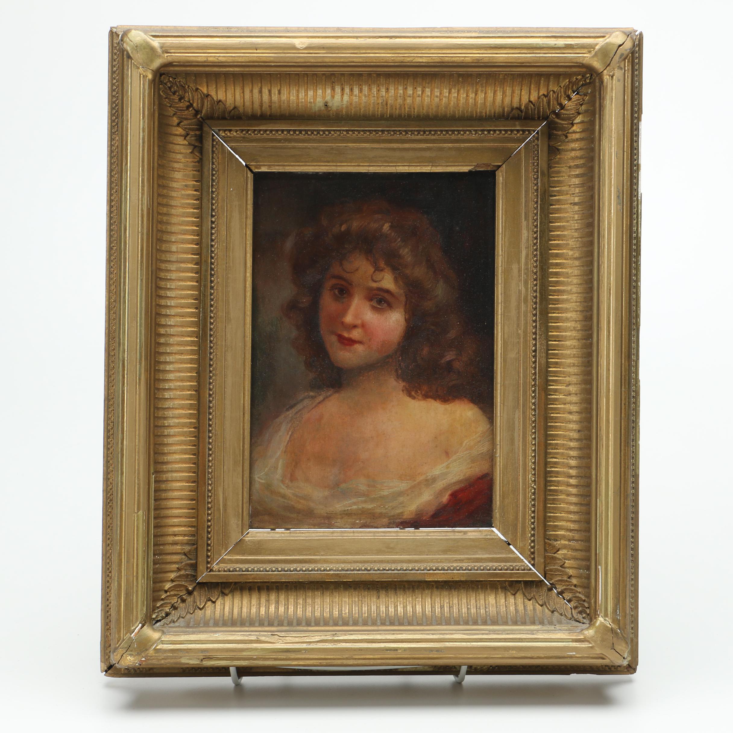 Jean-Jacques Henner Oil on Board Portrait