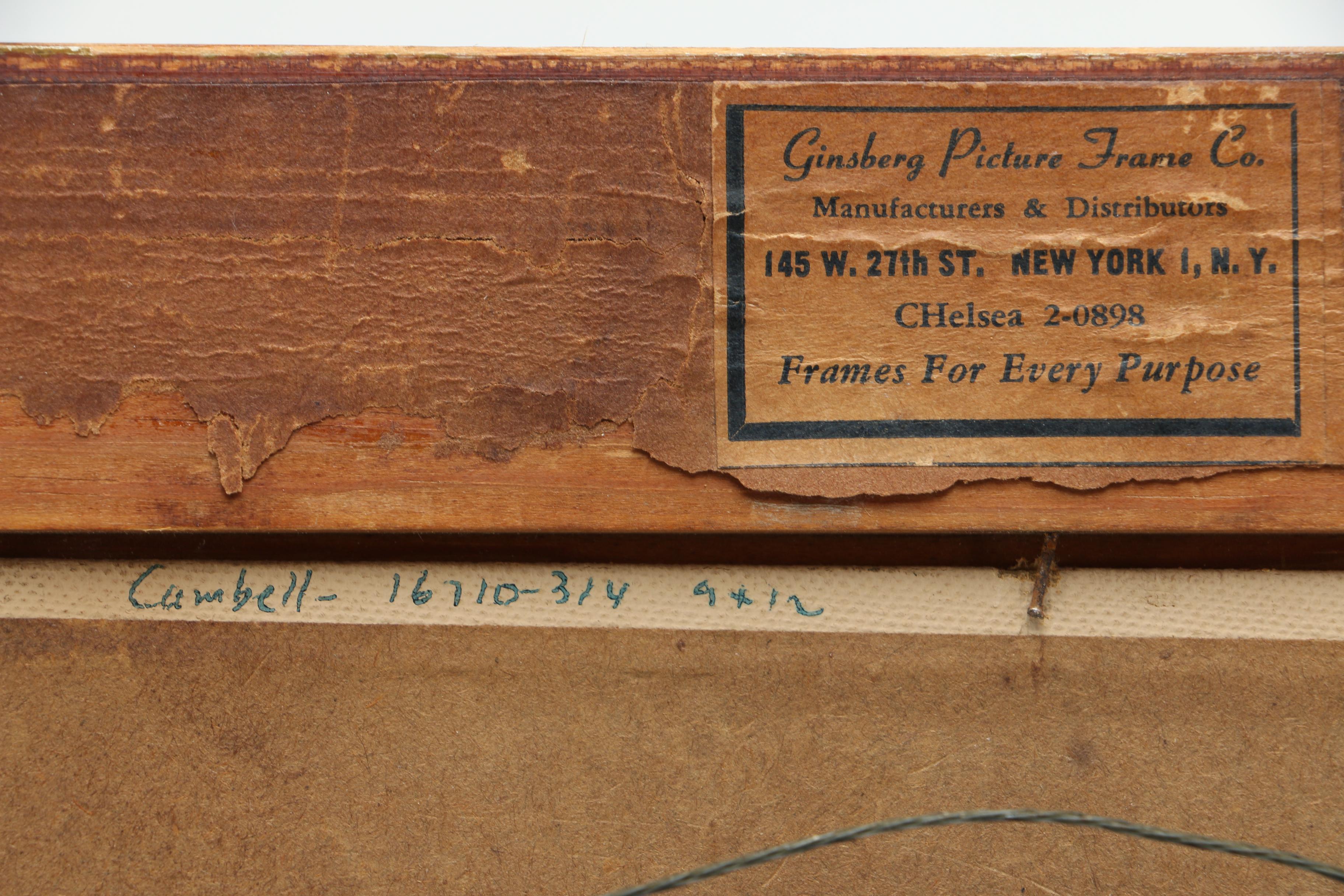 1947 Friedrich Schiff Oil on Canvas Board "Still Life With Zinnias"