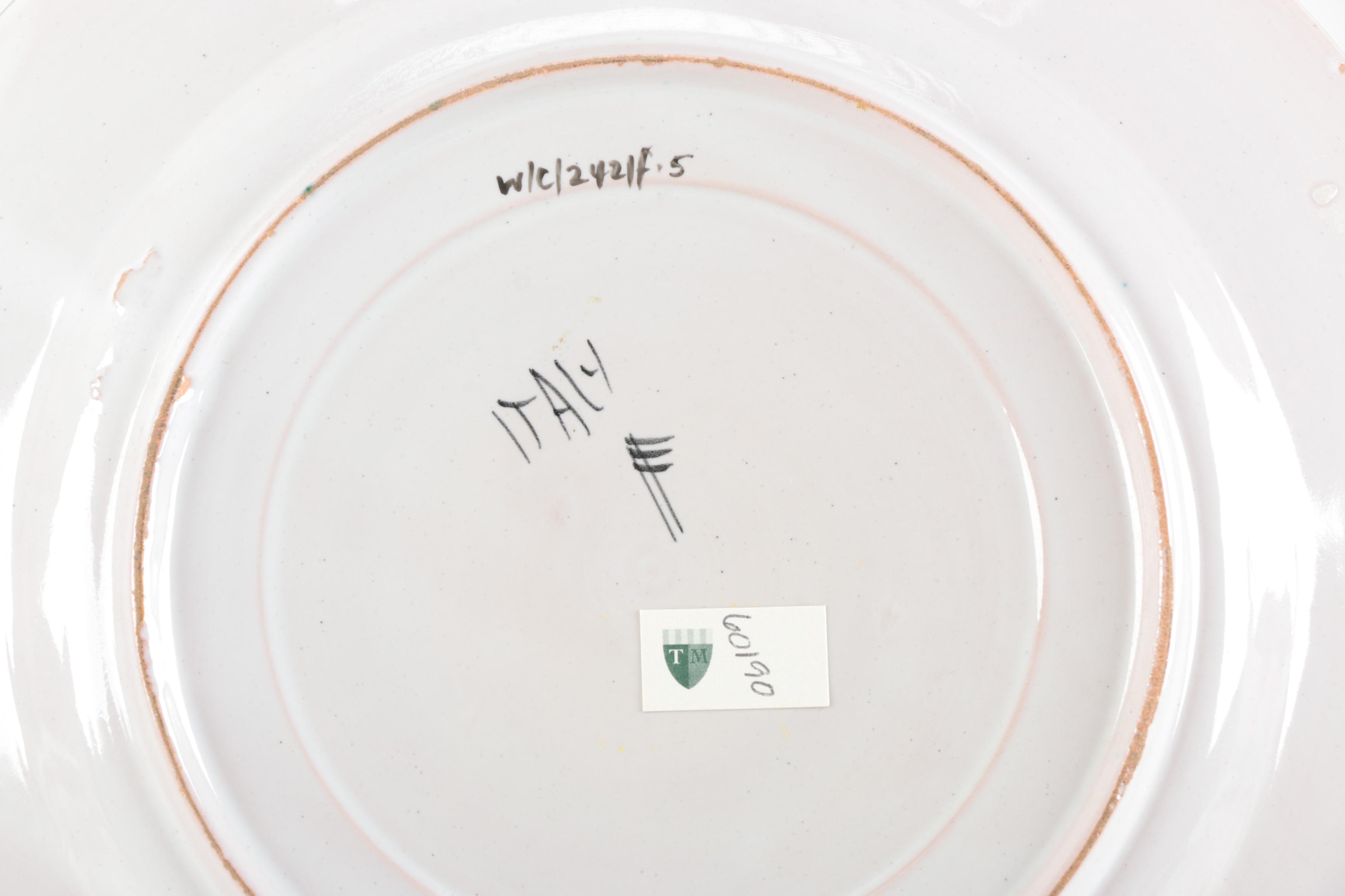 Italian Faience Plates from Estate of Duke and Duchess of Windsor