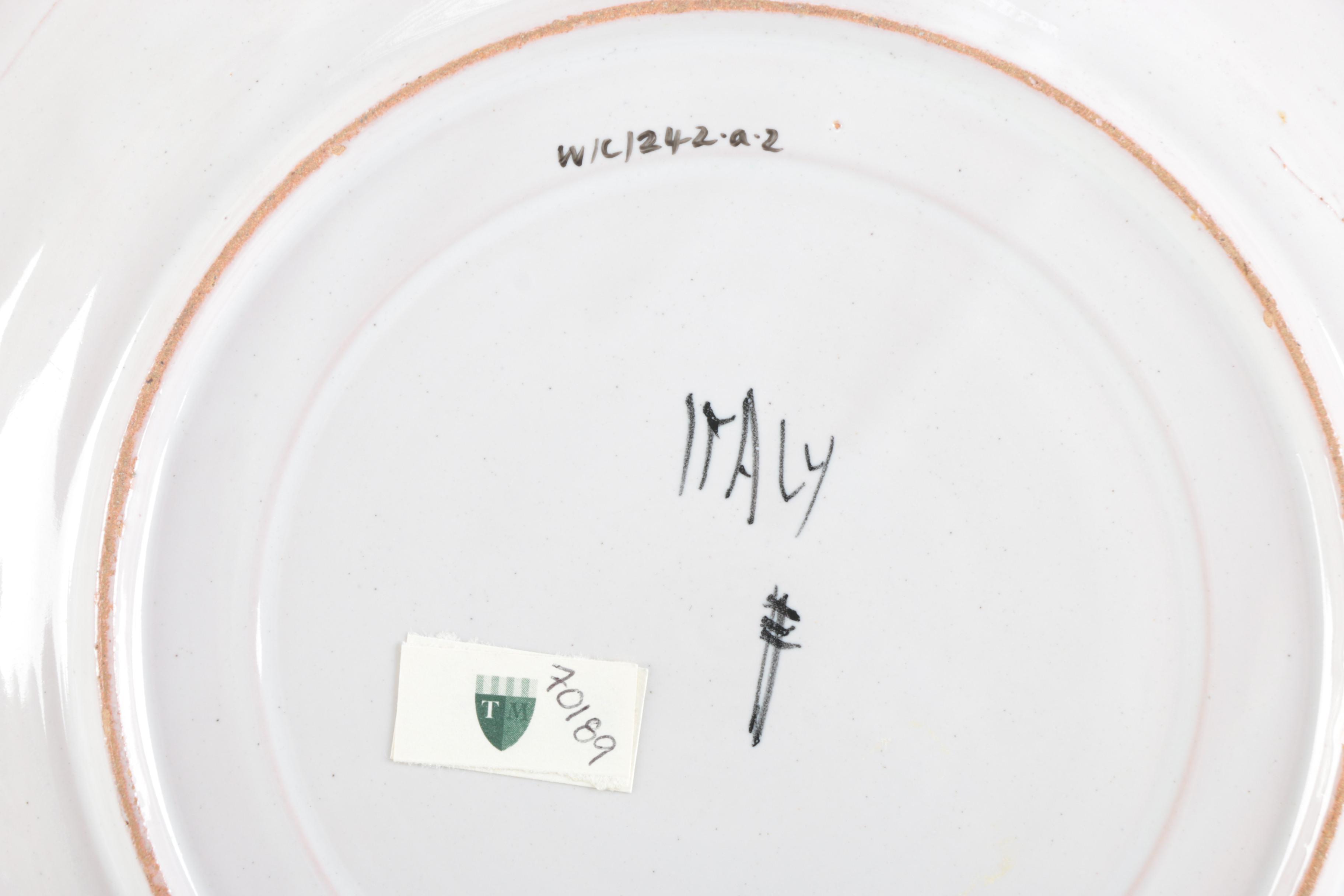 Italian Faience Plates from Estate of Duke and Duchess of Windsor