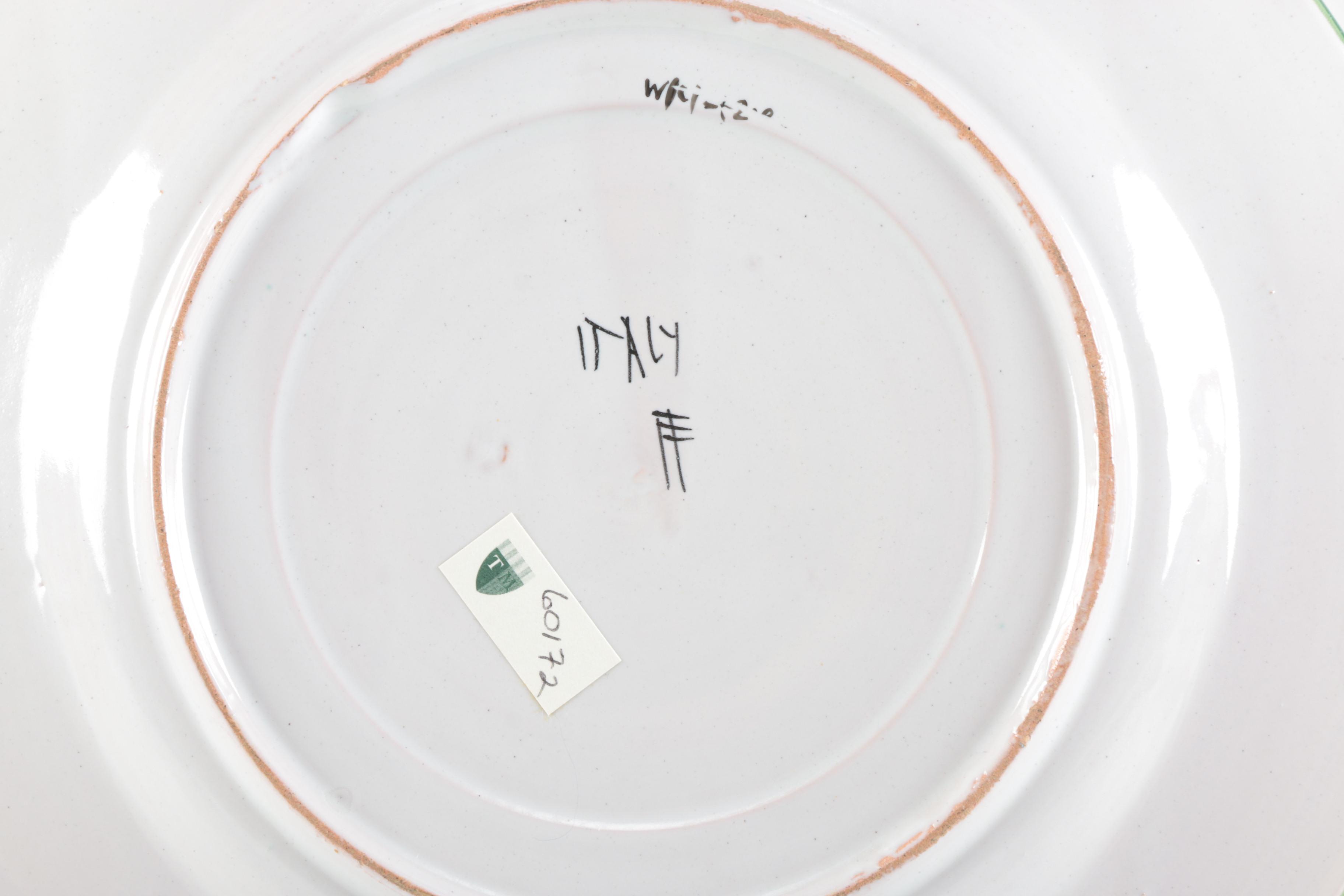 Italian Faience Plates from Estate of Duke and Duchess of Windsor