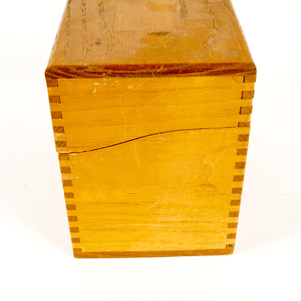 Wooden Box of Vintage Marbles