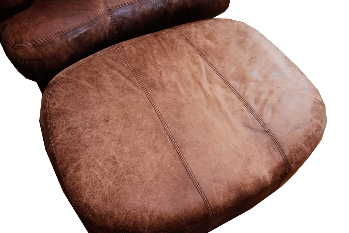 Leather Armchair and Ottoman by Ferguson Copeland Ltd.