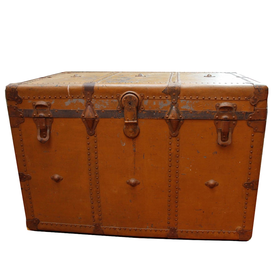 Early 20th Century Metal Steamer Trunk