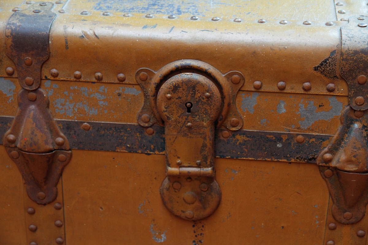 Early 20th Century Metal Steamer Trunk