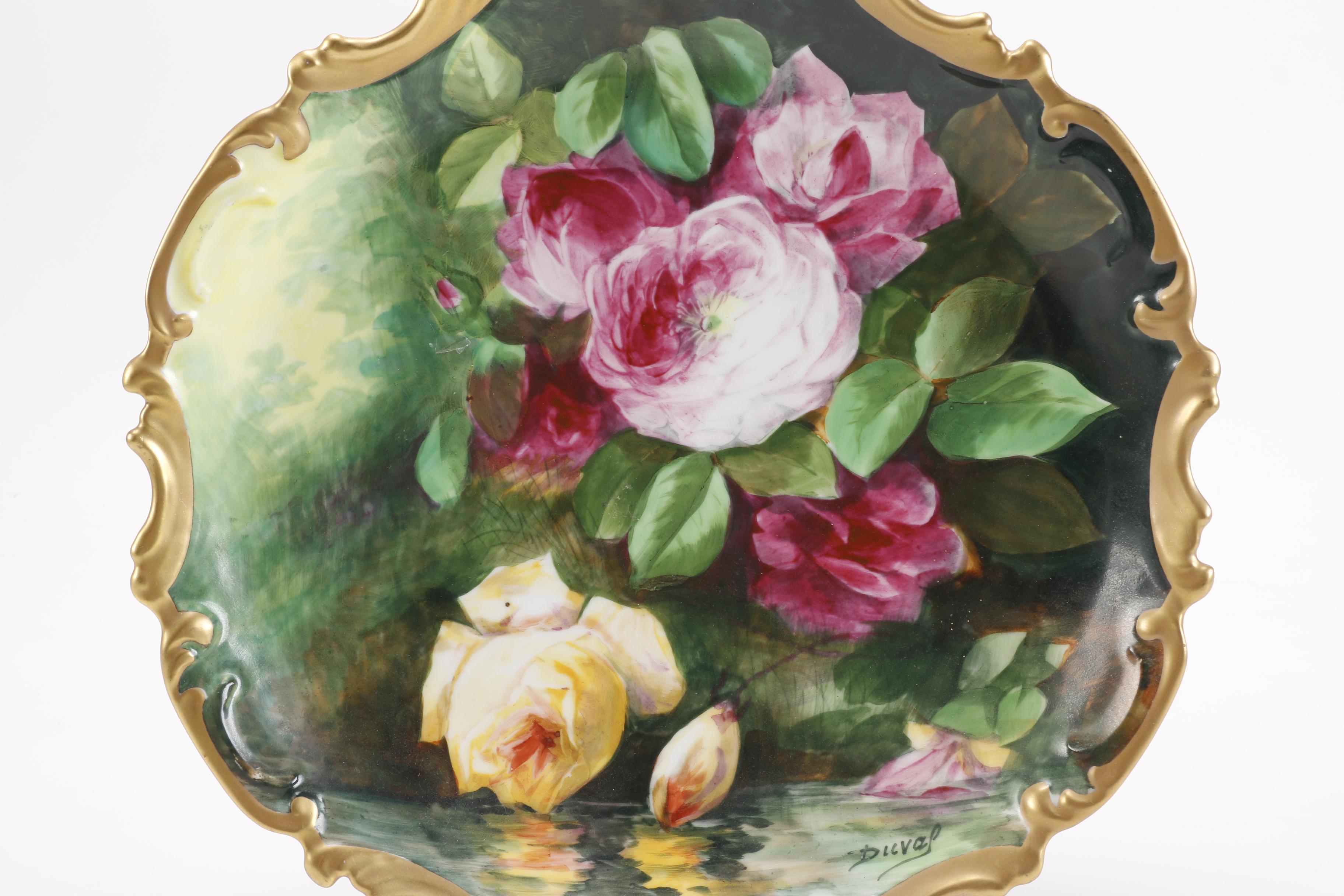 Signed Duval Limoges "Coronet" Porcelain Plate