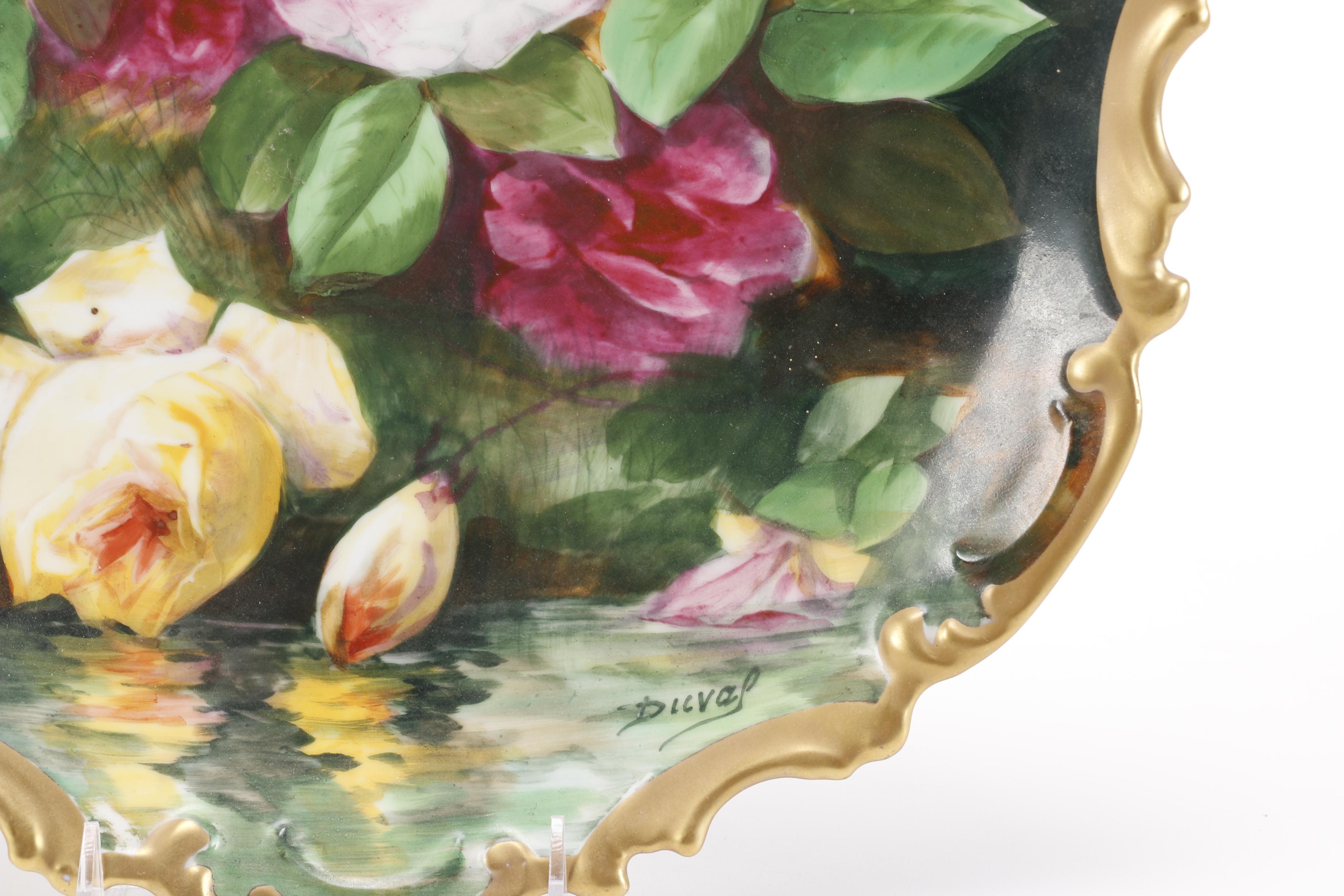 Signed Duval Limoges "Coronet" Porcelain Plate