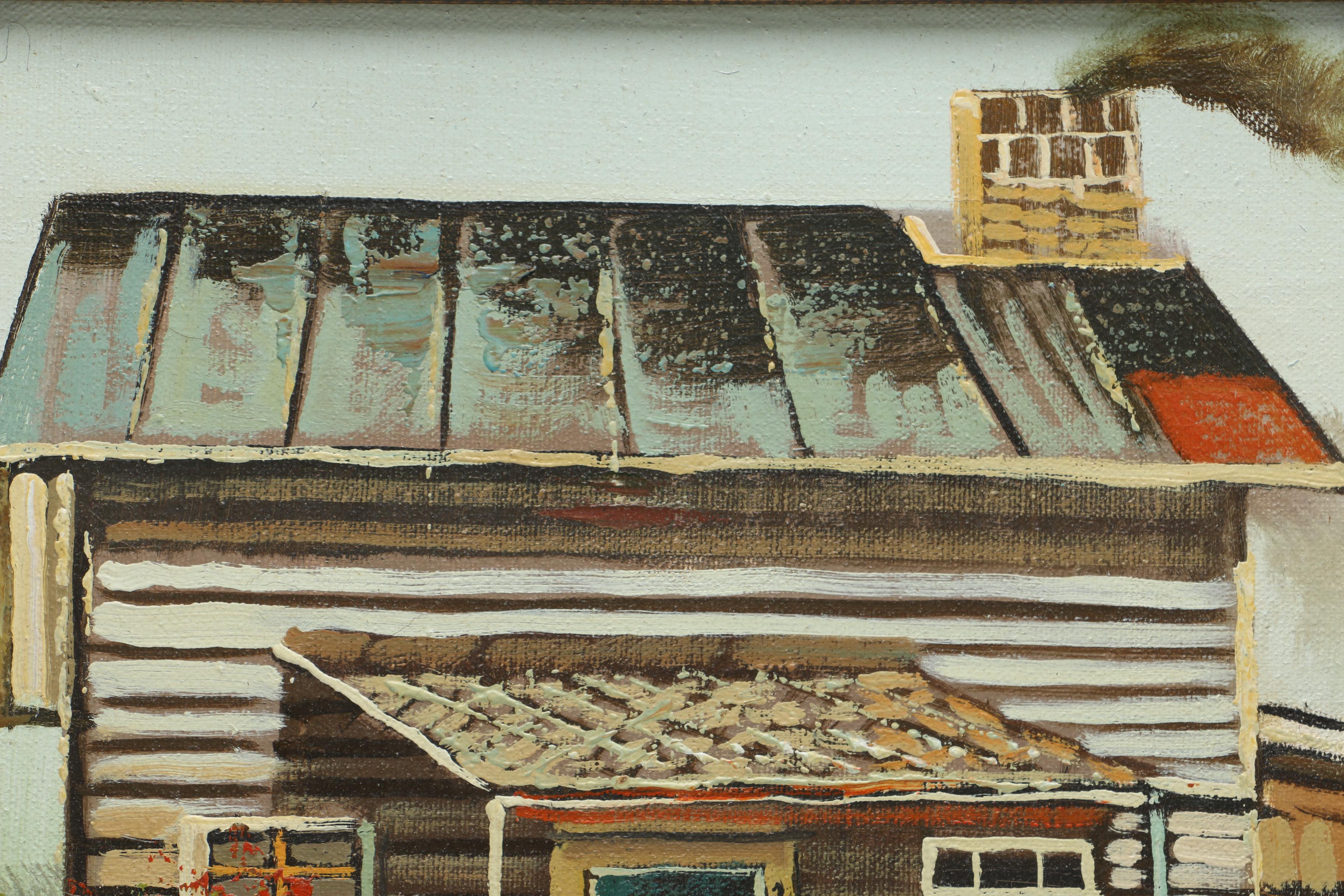 Saminoff Oil Painting on Canvas of a Cabin