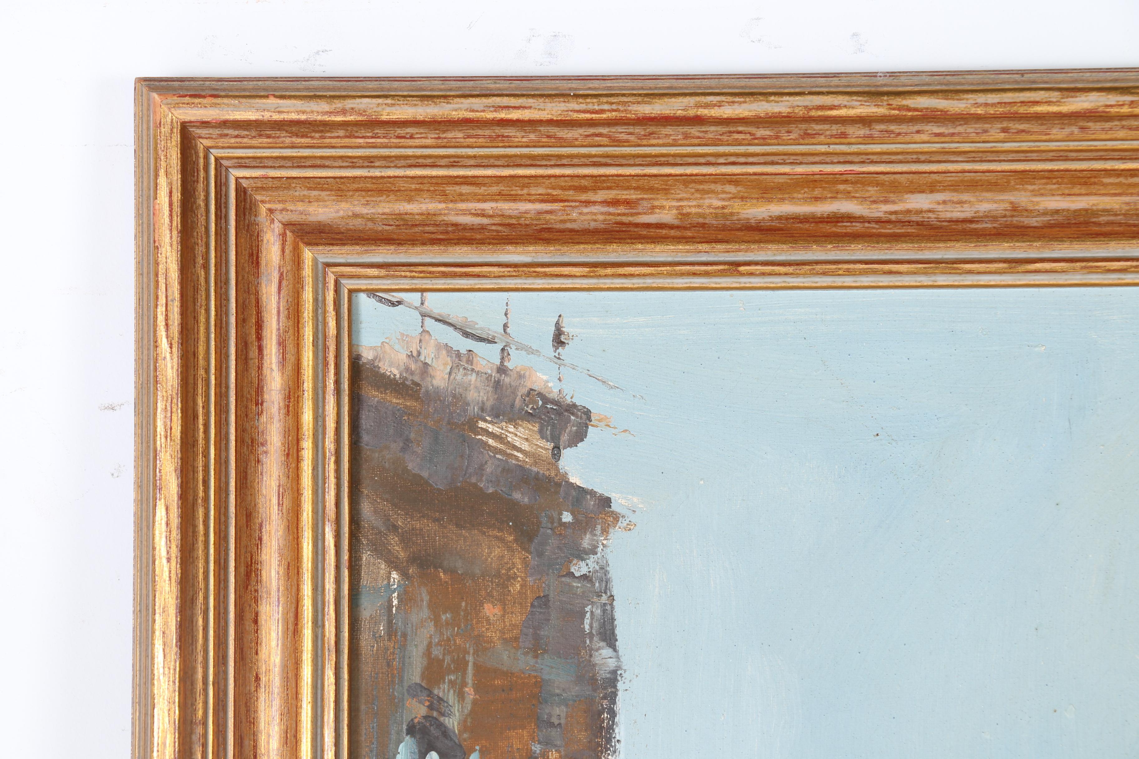 V. Belli Oil Painting of a Street Market