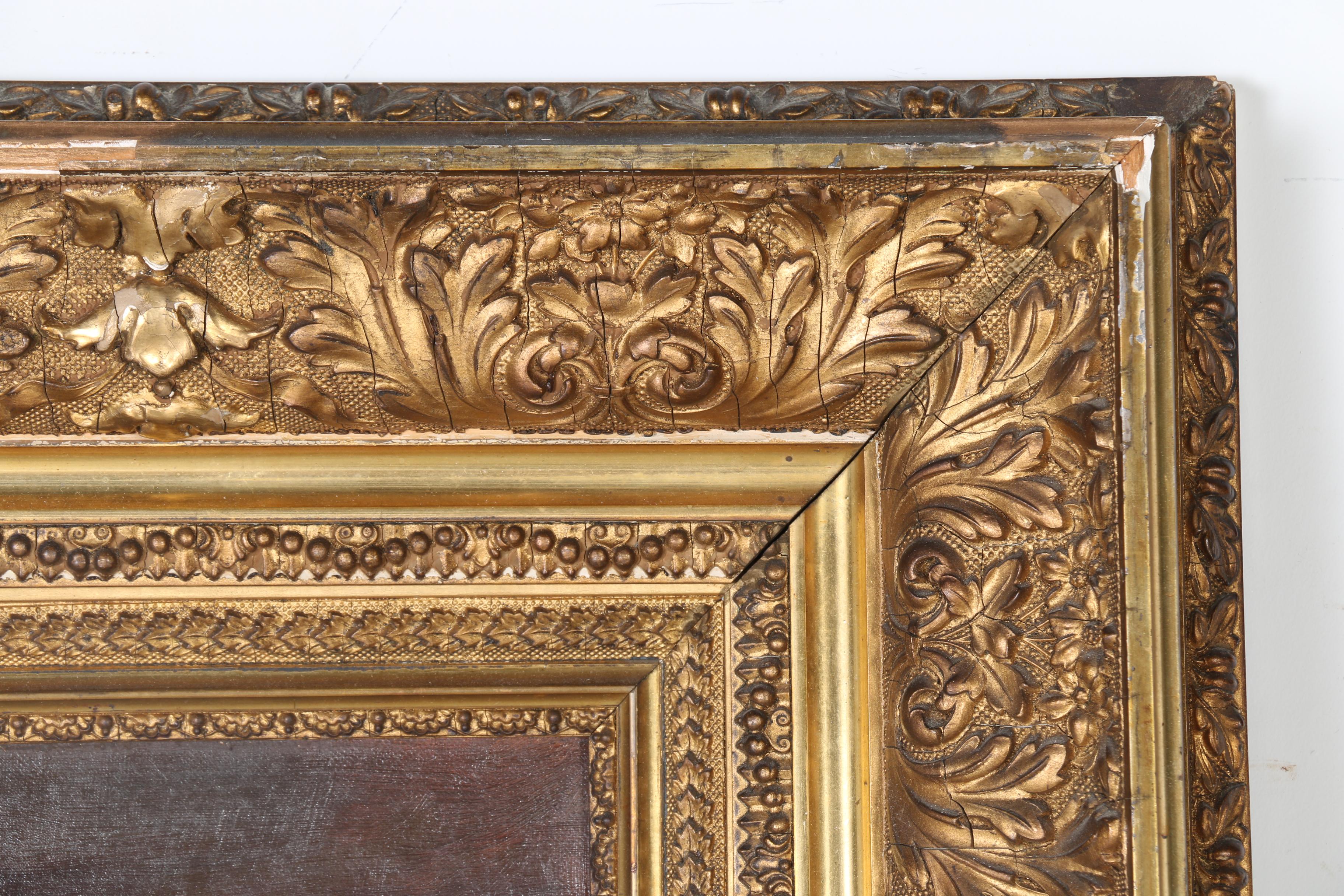 A. M. Pettec 1888 Oil Painting "Boy Blowing Bubbles"