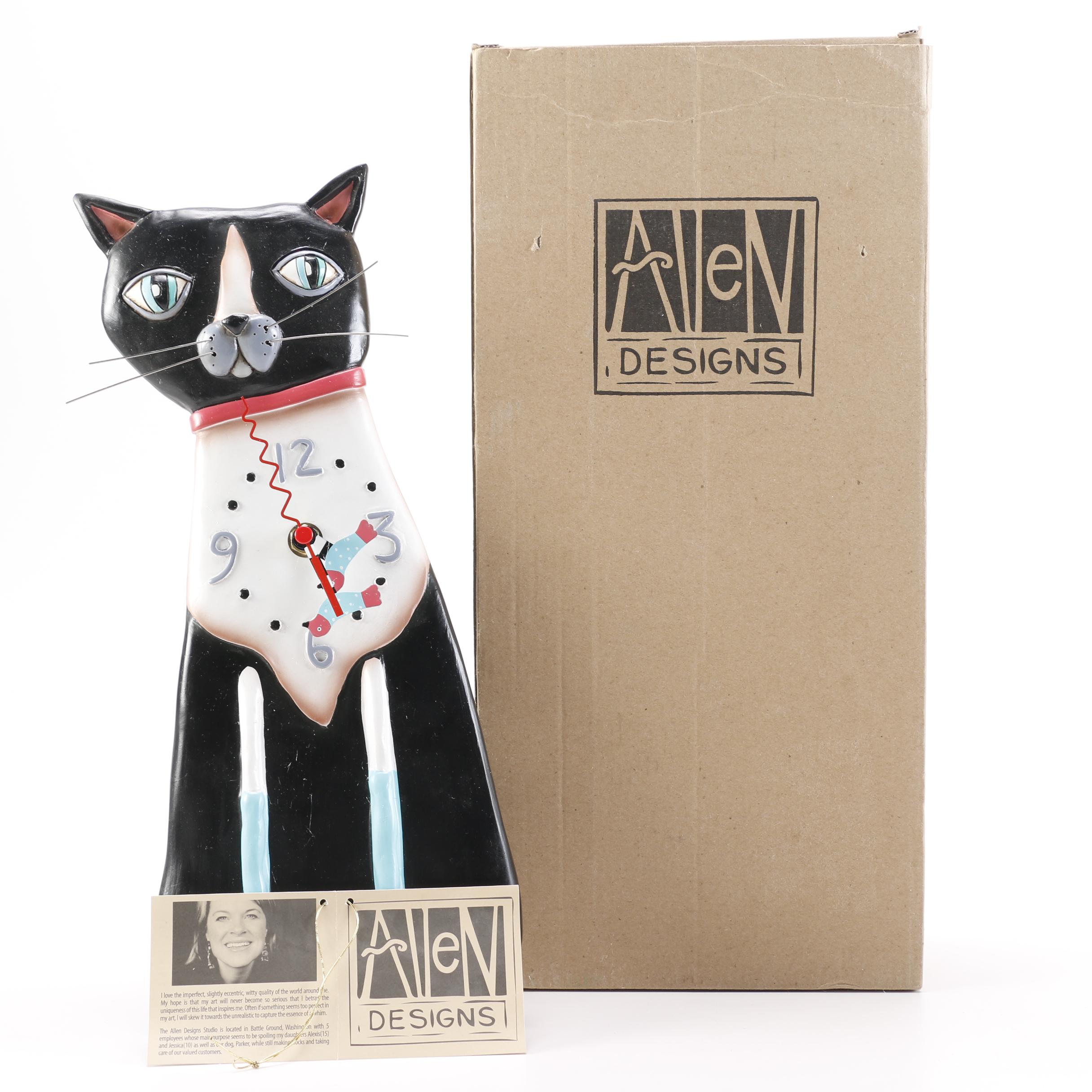 Cat Wall Clock by Allen Designs