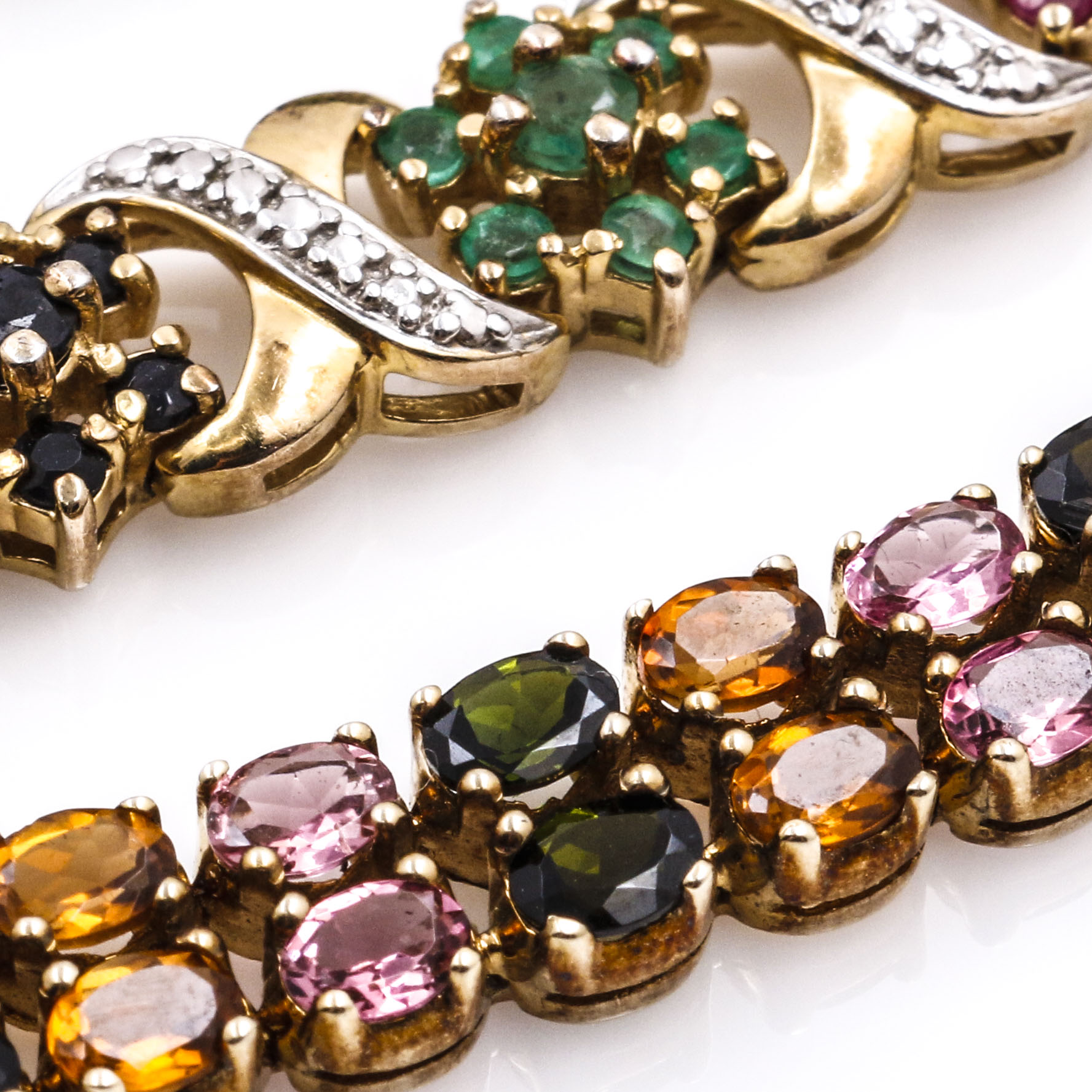 Sterling Silver and Stone Tennis Bracelets