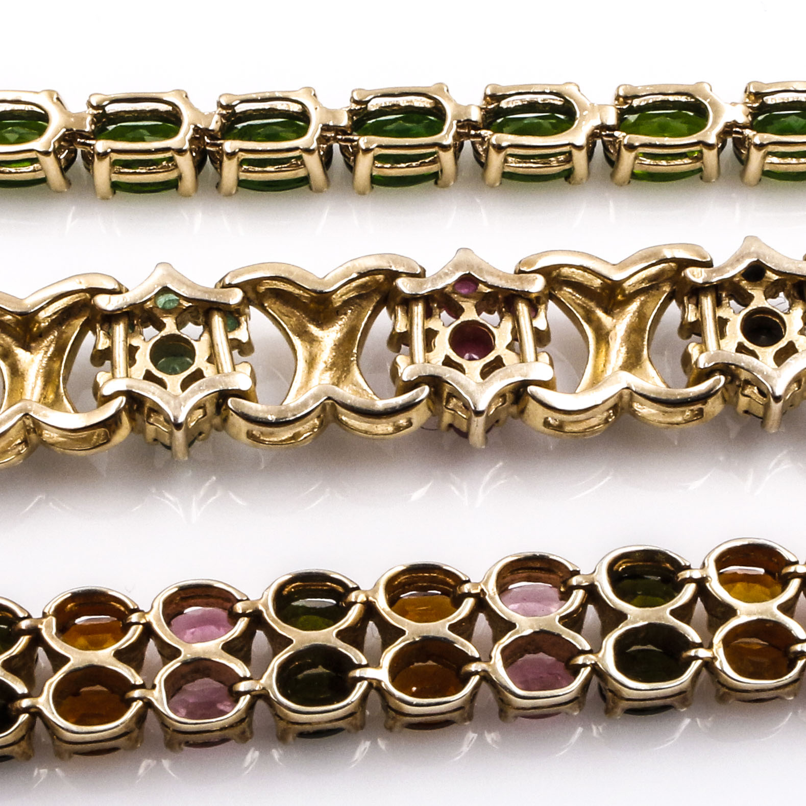 Sterling Silver and Stone Tennis Bracelets