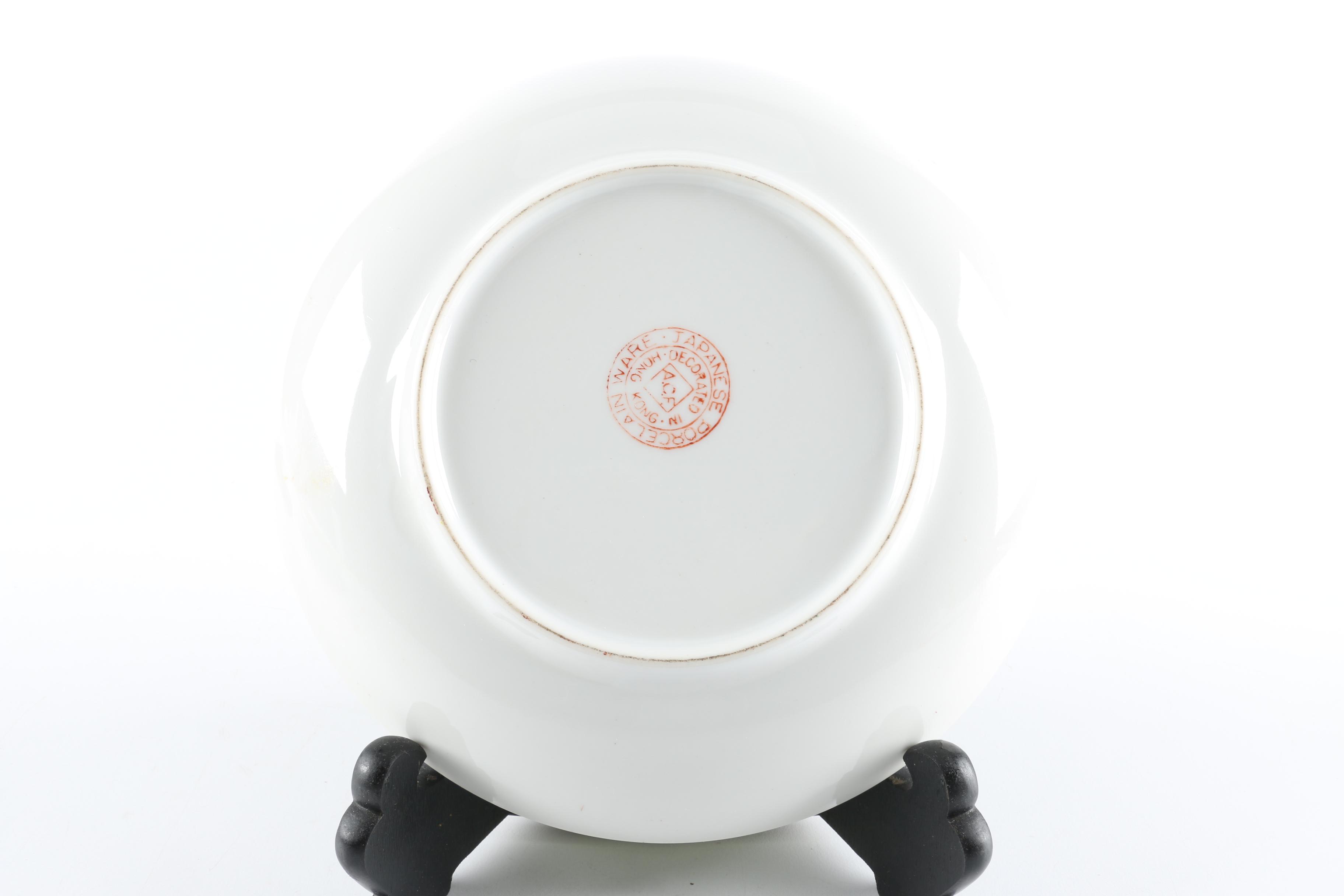 Chinese Porcelain Plates with Stands