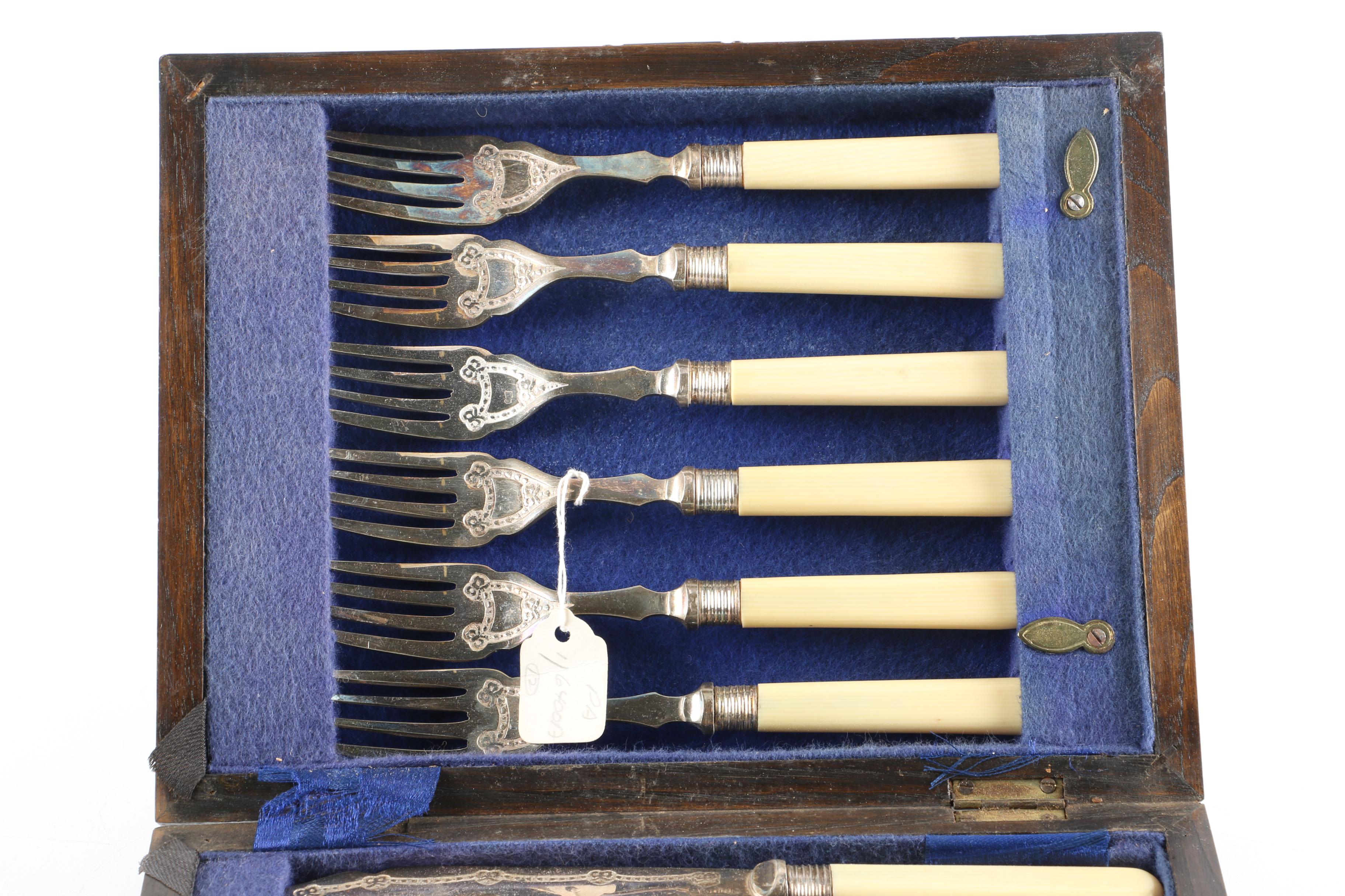 Circa 1890 Thomas Turner & Co. Silver Plate Fish Knife and Fork Set