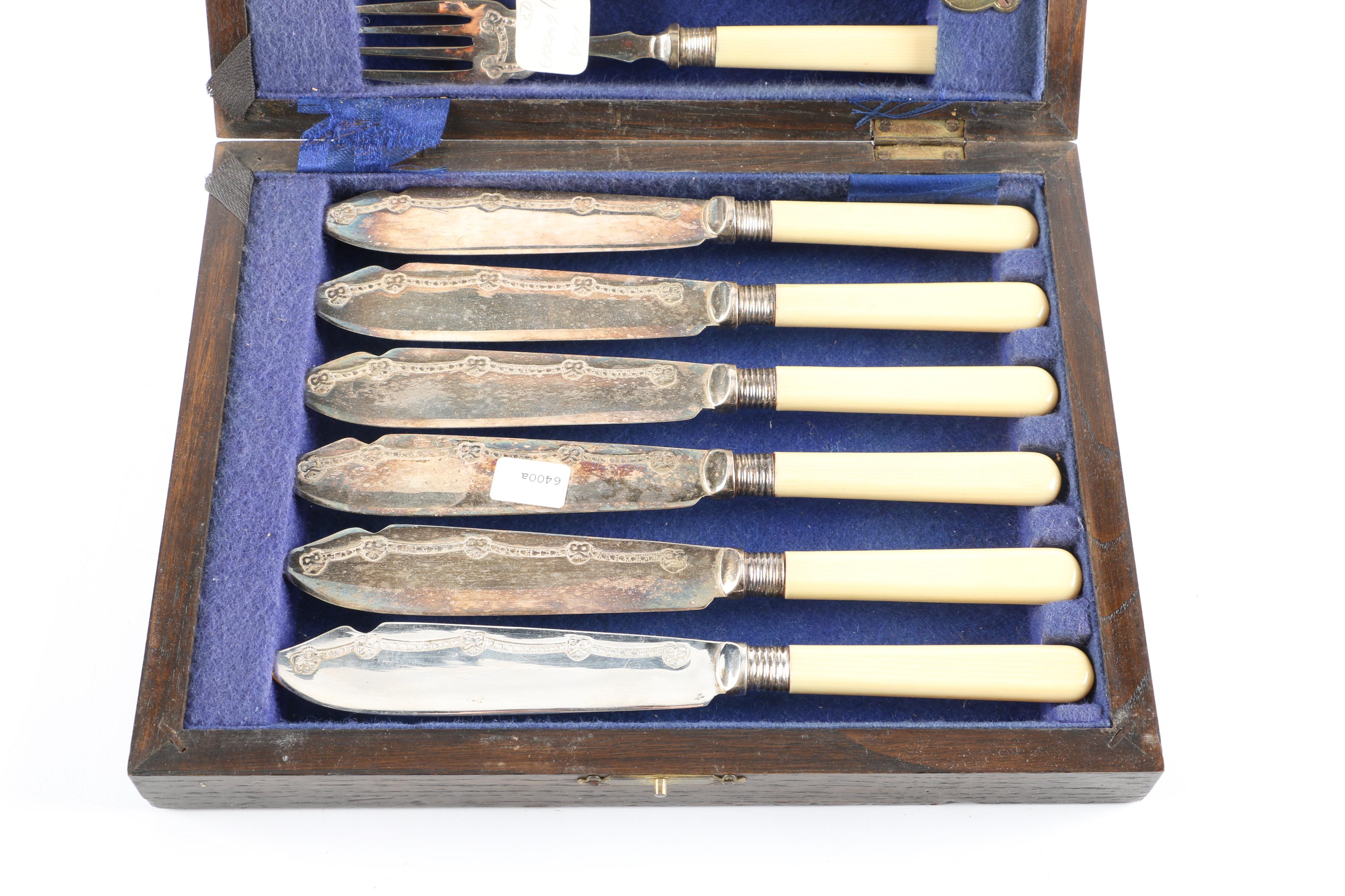 Circa 1890 Thomas Turner & Co. Silver Plate Fish Knife and Fork Set