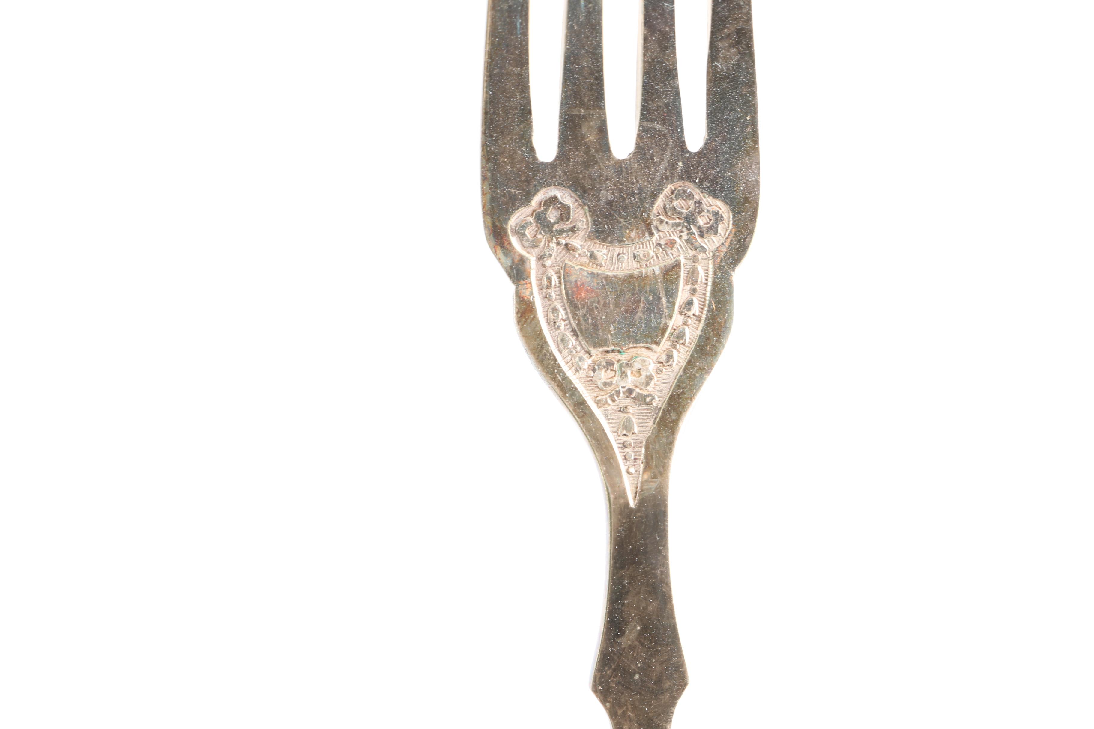 Circa 1890 Thomas Turner & Co. Silver Plate Fish Knife and Fork Set