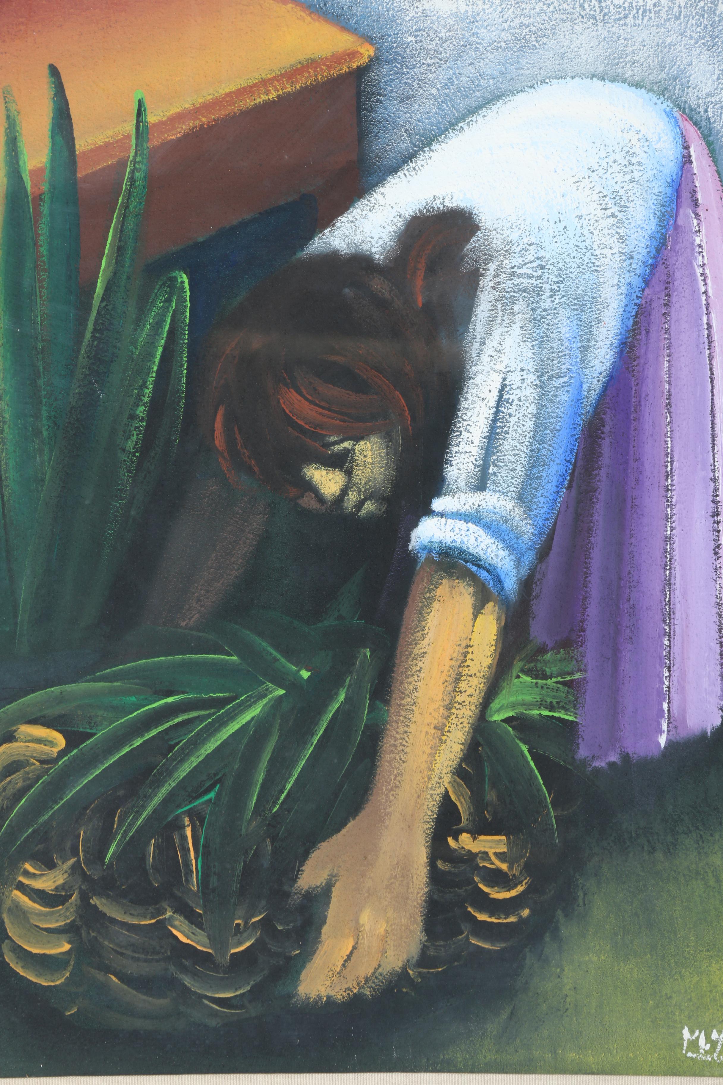 Mustapha Yehya Oil on Canvas Painting of a Woman